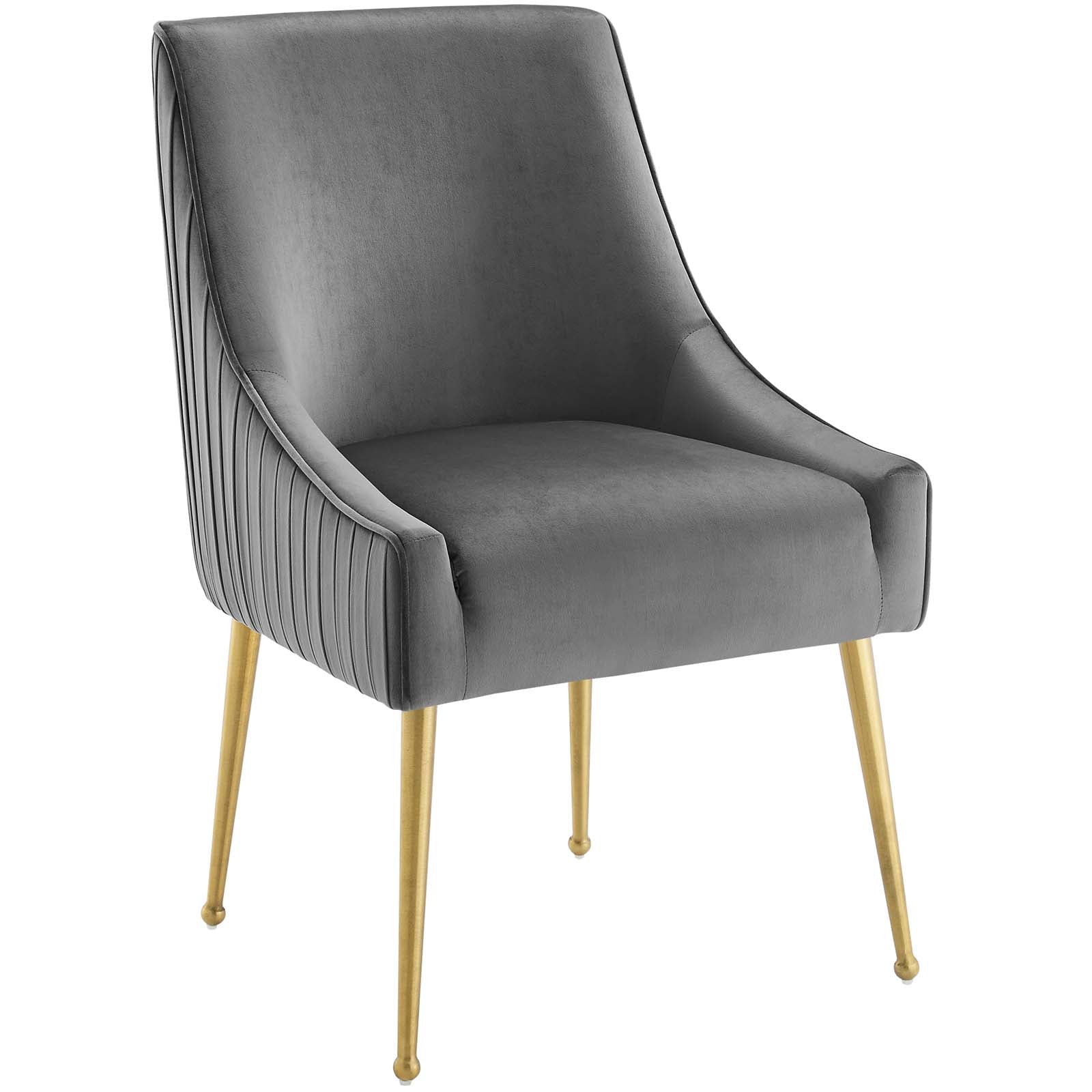 Modway Discern Pleated Back Upholstered Performance Velvet Dining Chair | Dining Chairs | 