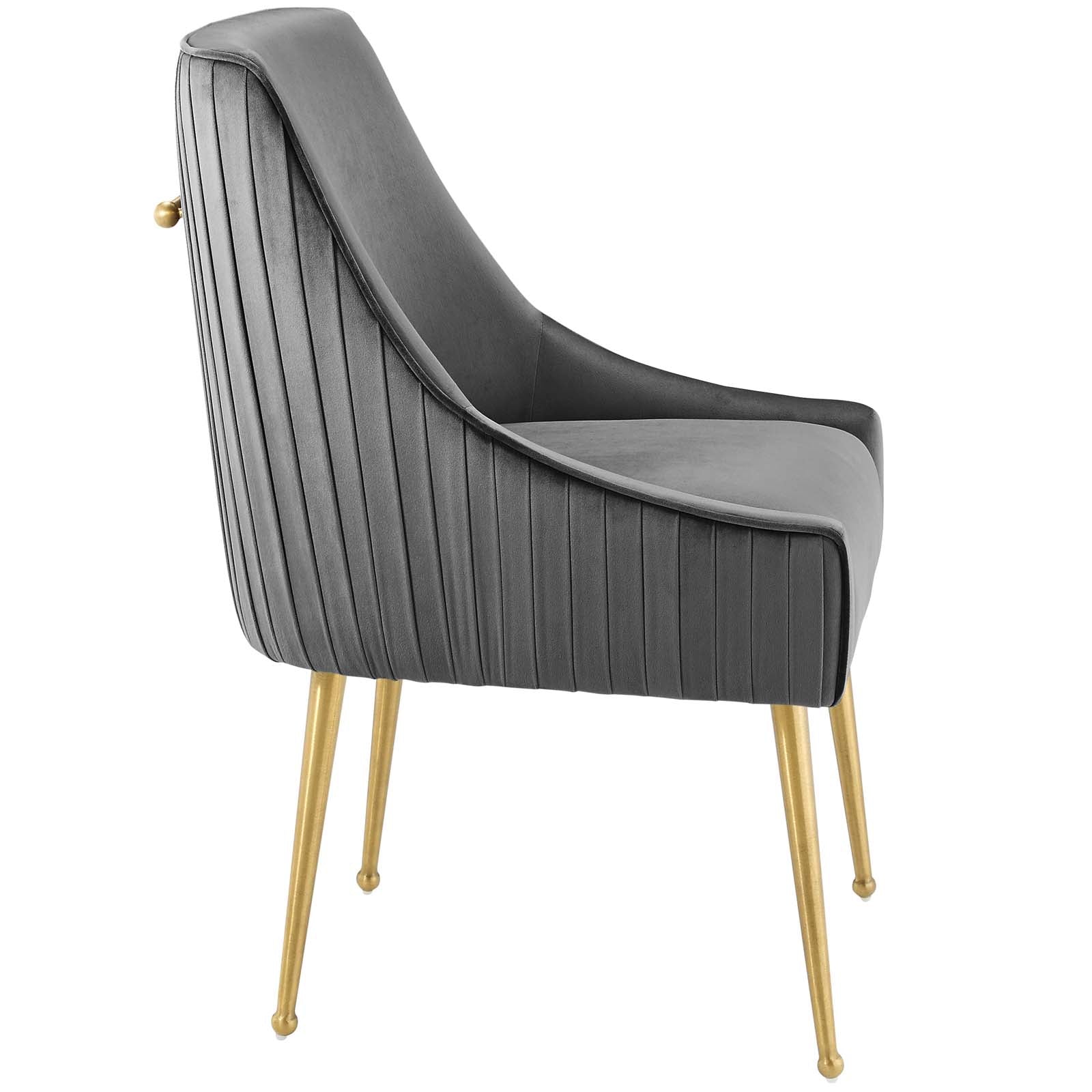 Modway Discern Pleated Back Upholstered Performance Velvet Dining Chair | Dining Chairs | 
