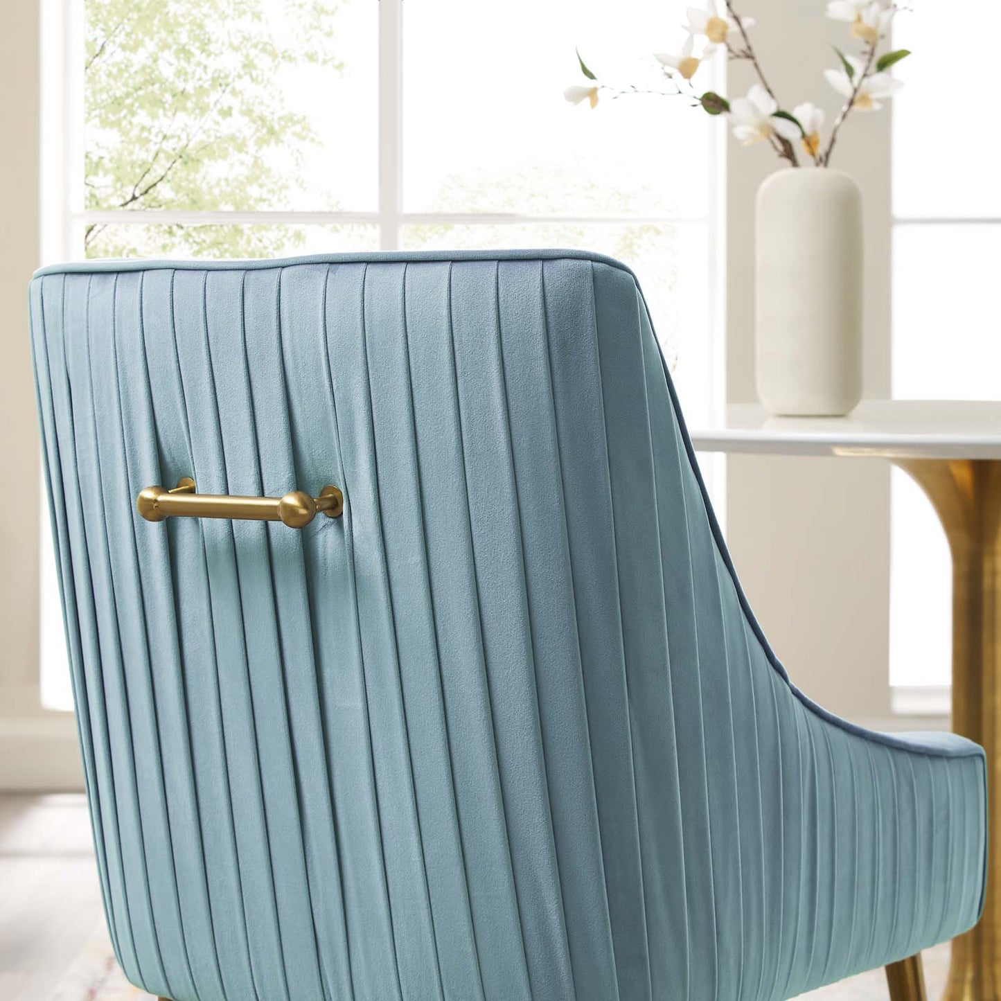 Modway Discern Pleated Back Upholstered Performance Velvet Dining Chair | Dining Chairs | 