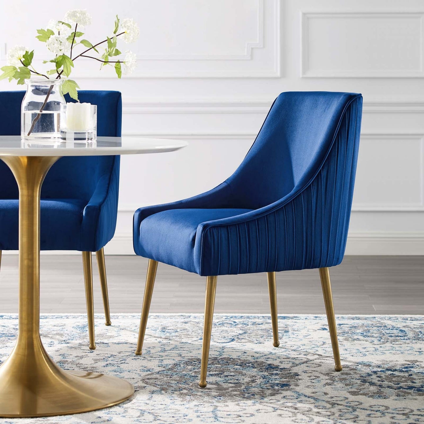 Modway Discern Pleated Back Upholstered Performance Velvet Dining Chair | Dining Chairs | 