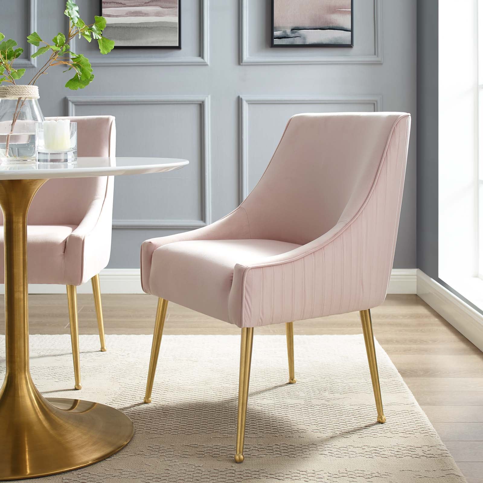 Modway Discern Pleated Back Upholstered Performance Velvet Dining Chair | Dining Chairs | 