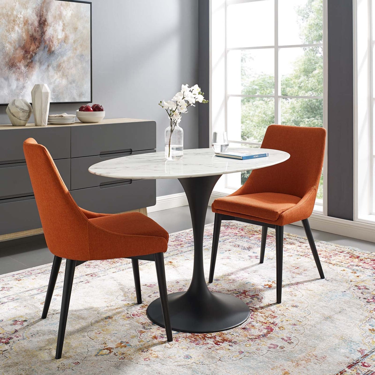 Modway Lippa 48" Oval Artificial Marble Dining Table | Dining Tables | Modishstore-3