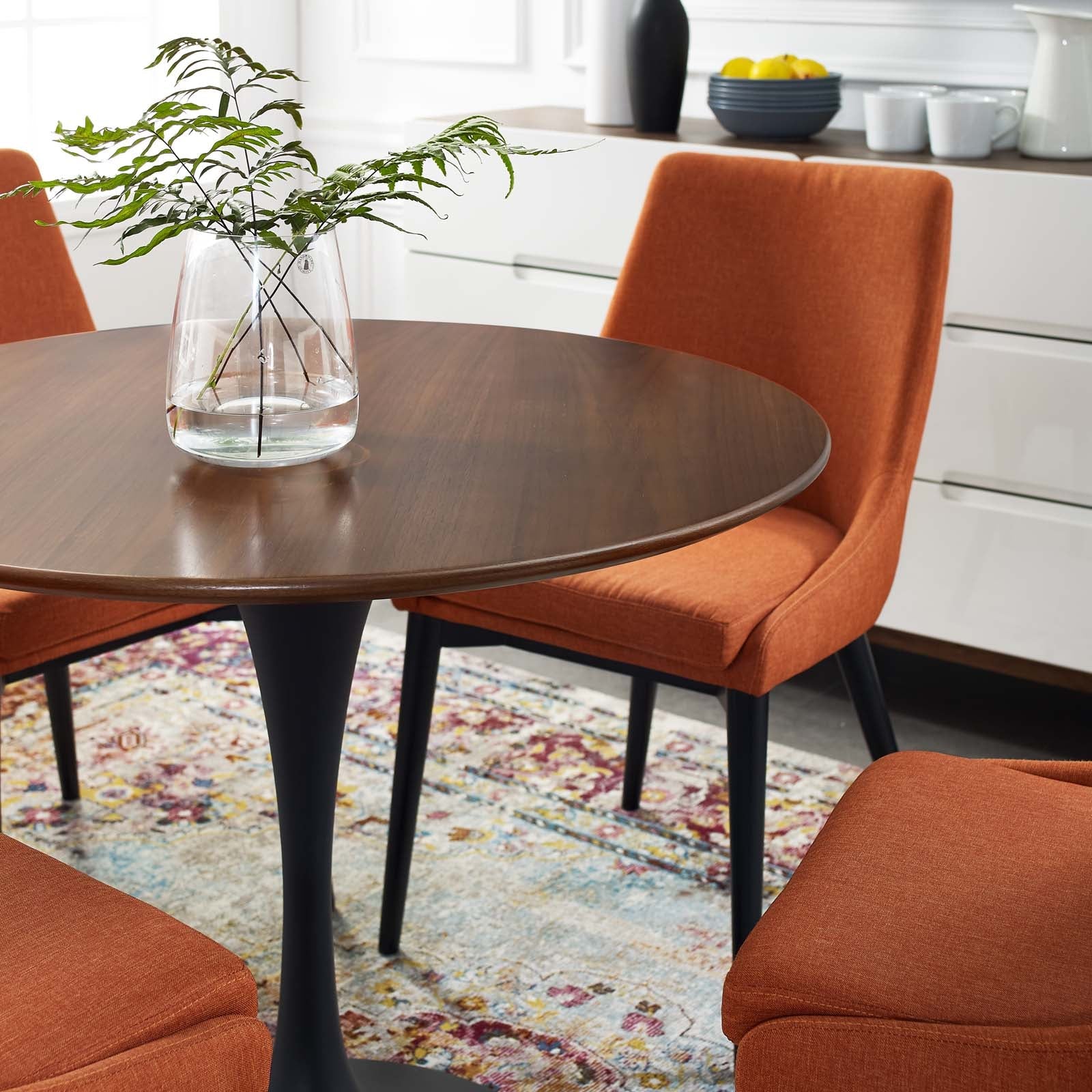 Modway Lippa 36" Round Walnut Dining Table | Dining Tables | Modishstore-3