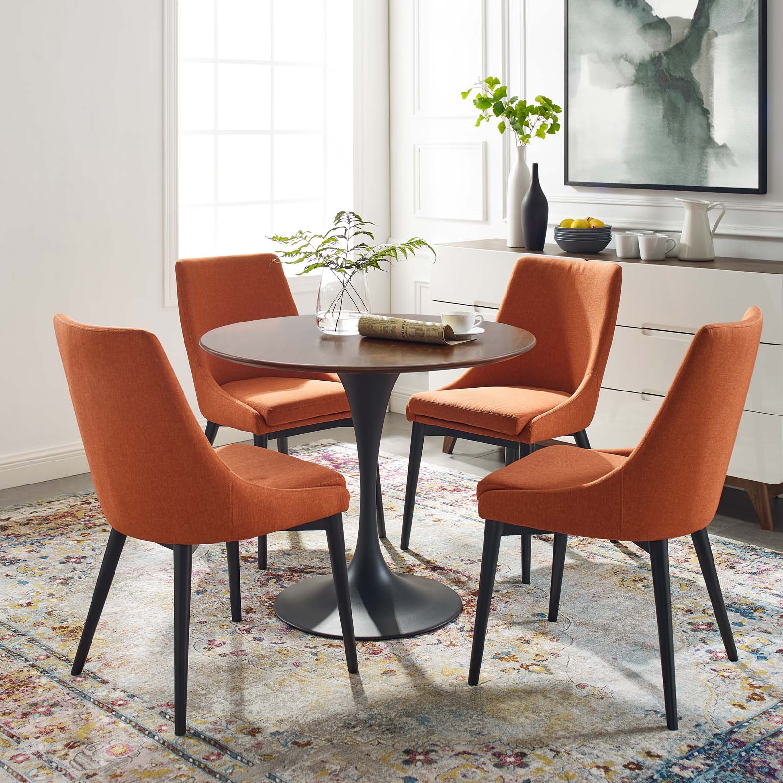 Modway Lippa 36" Round Walnut Dining Table | Dining Tables | Modishstore