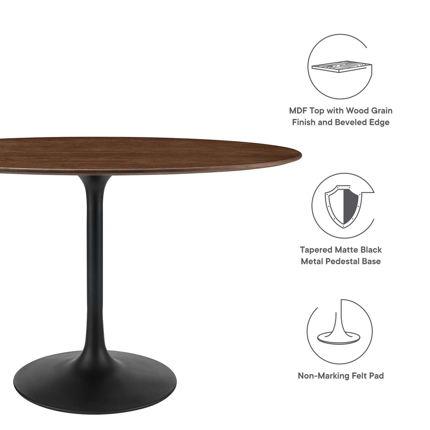 Modway Lippa 48" Oval Walnut Dining Table - EEI-3520