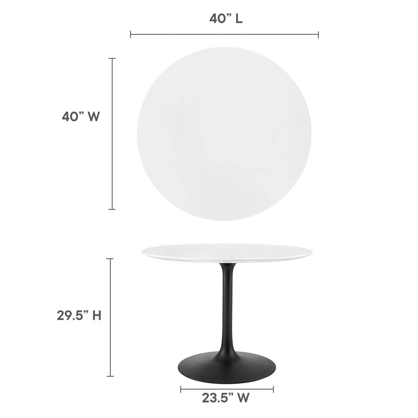 Modway Lippa 40" Round Wood Dining Table - EEI-3521