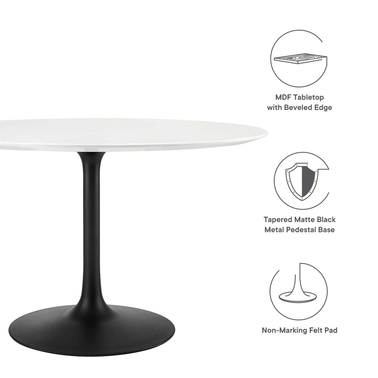 Modway Lippa 47" Round Wood Dining Table-EEI-3522 - EEI-3522