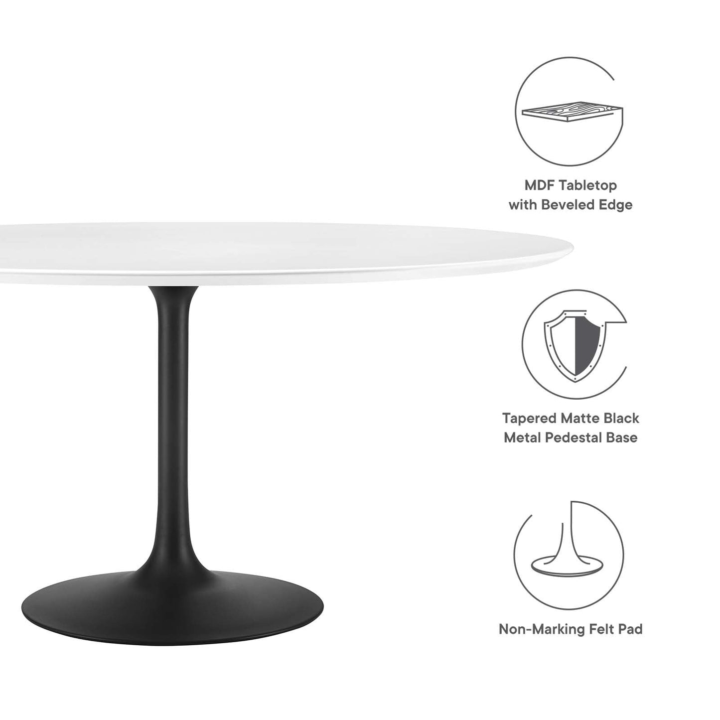 Modway Lippa 60" Round Wood Dining Table - EEI-3524