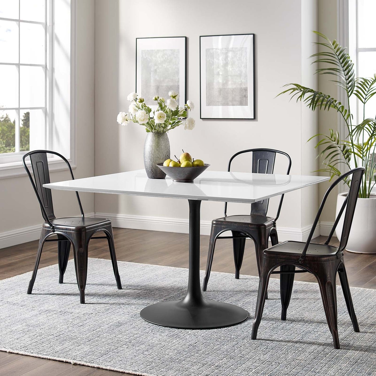 Modway Lippa 47" Square Wood Top Dining Table-EEI-3525 - EEI-3525