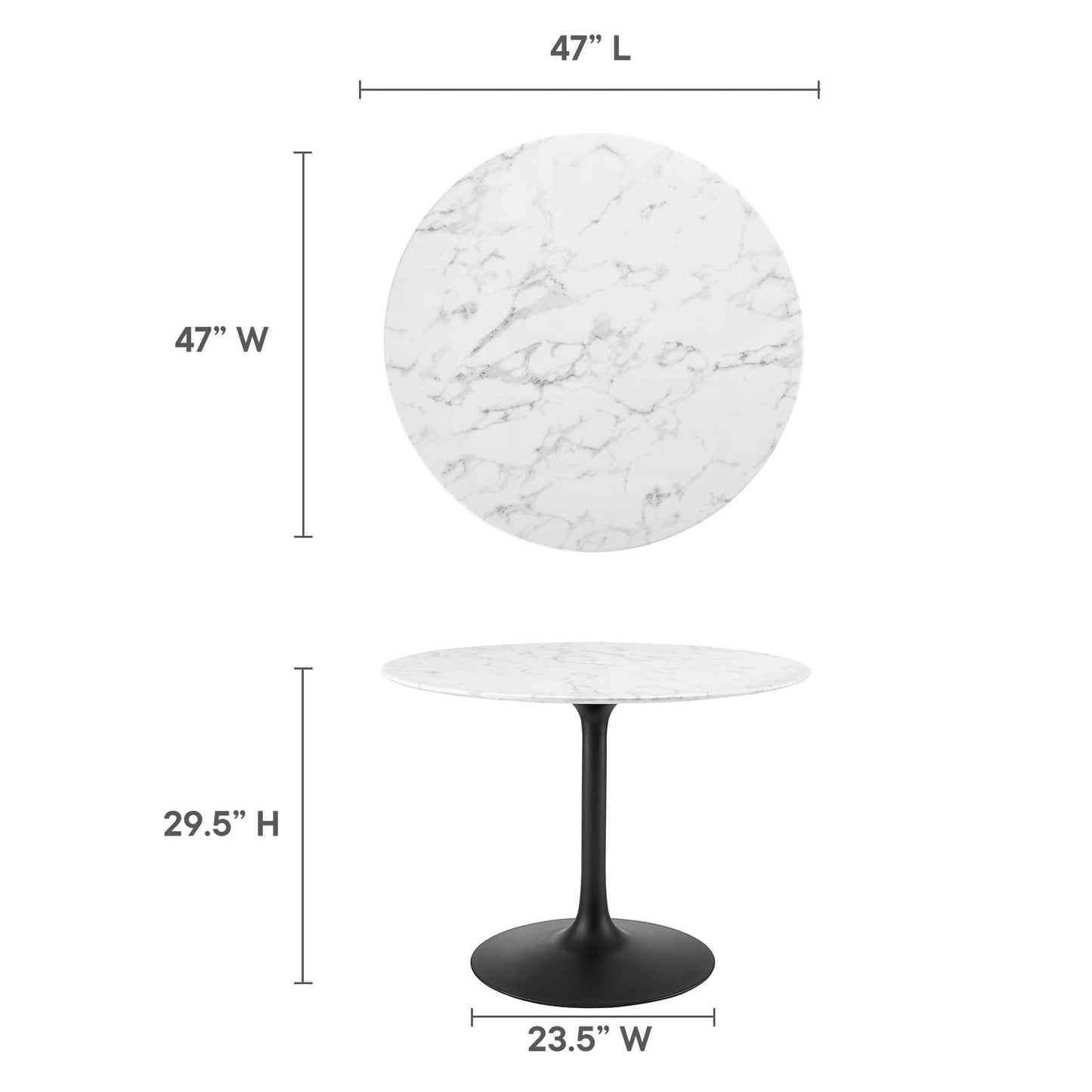 Modway Lippa 40" Round Artificial Marble Dining Table-EEI-3526 - EEI-3526