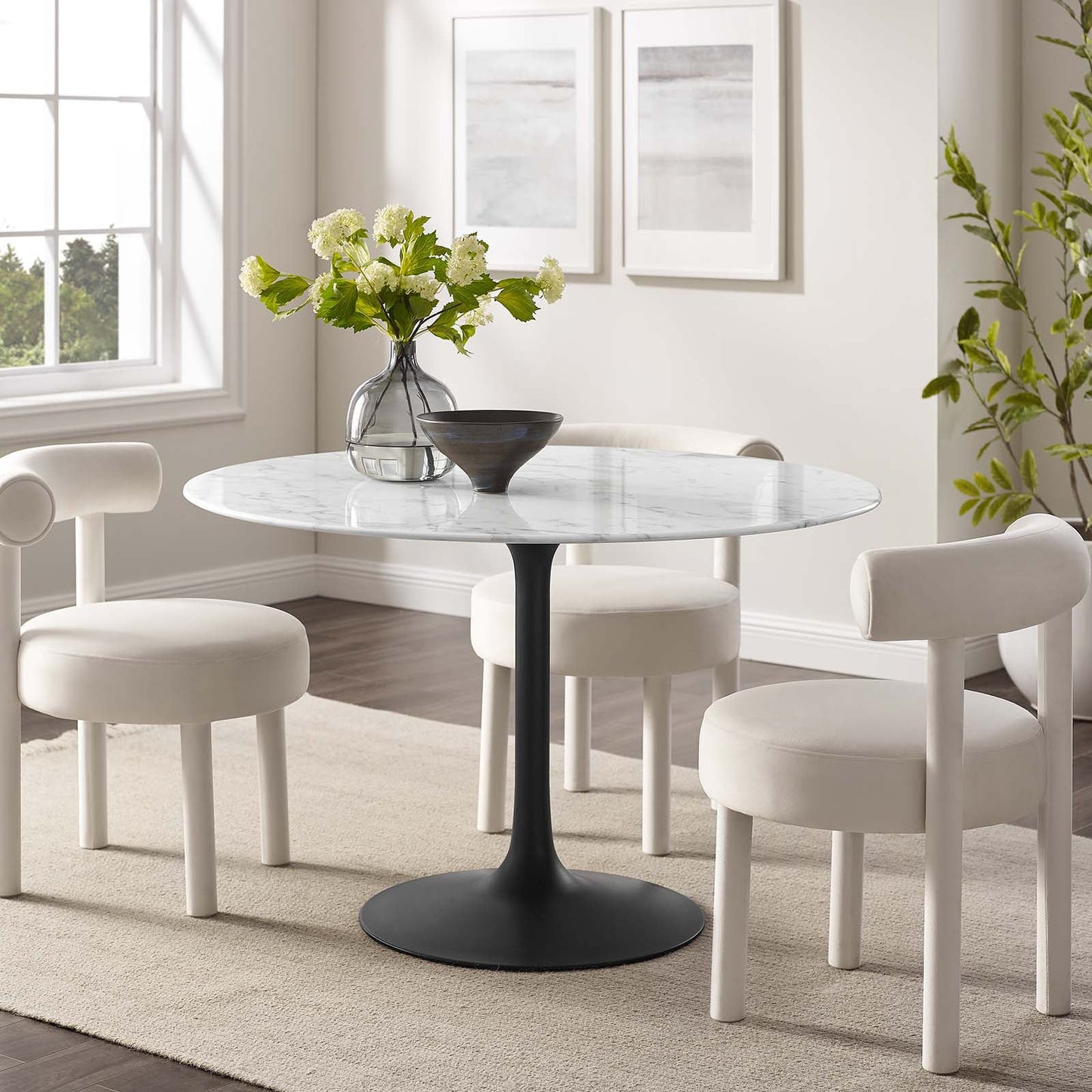 Modway Lippa 47" Round Artificial Marble Dining Table-EEI-3527 - EEI-3527