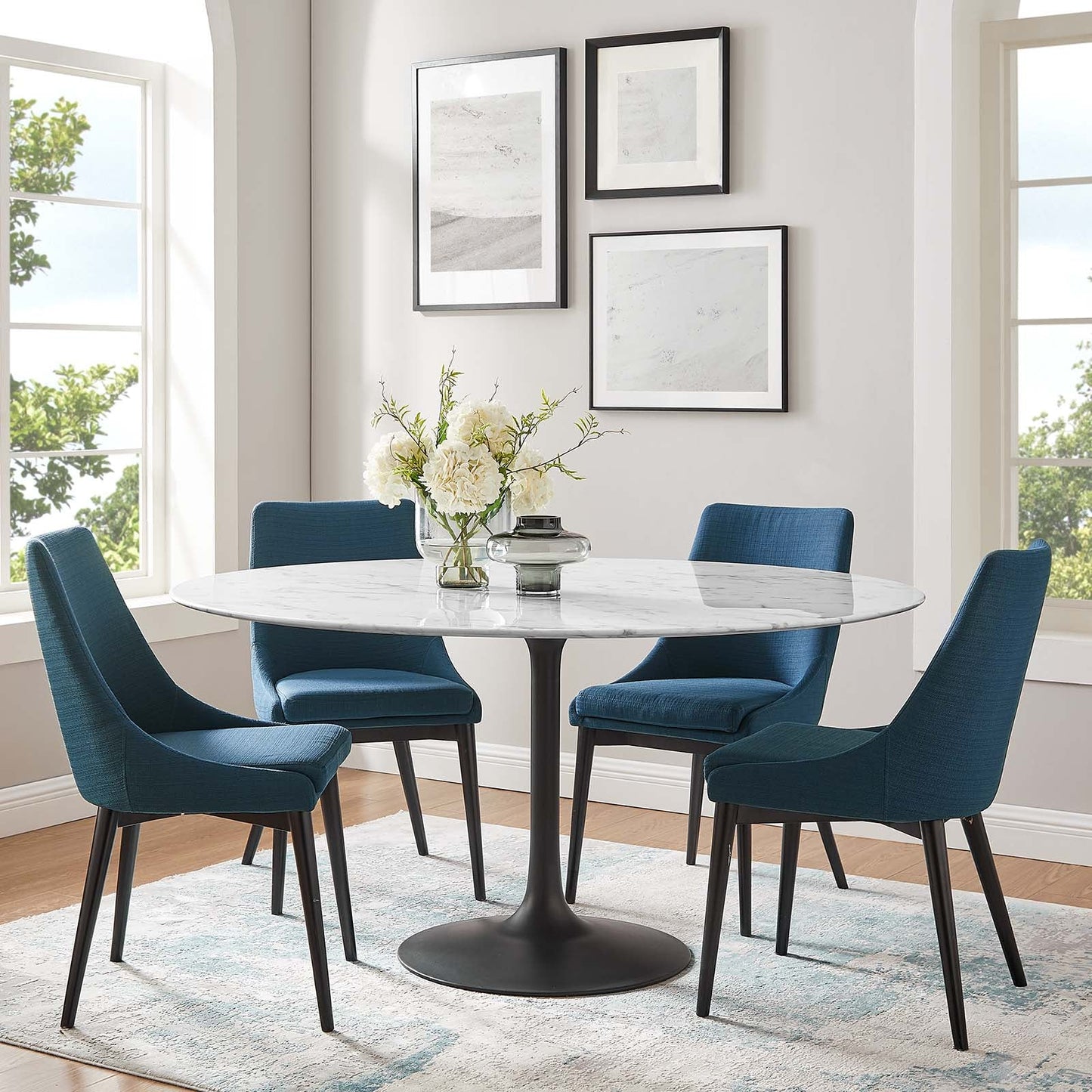 Modway Lippa 60" Round Artificial Marble Dining Table - EEI-3529