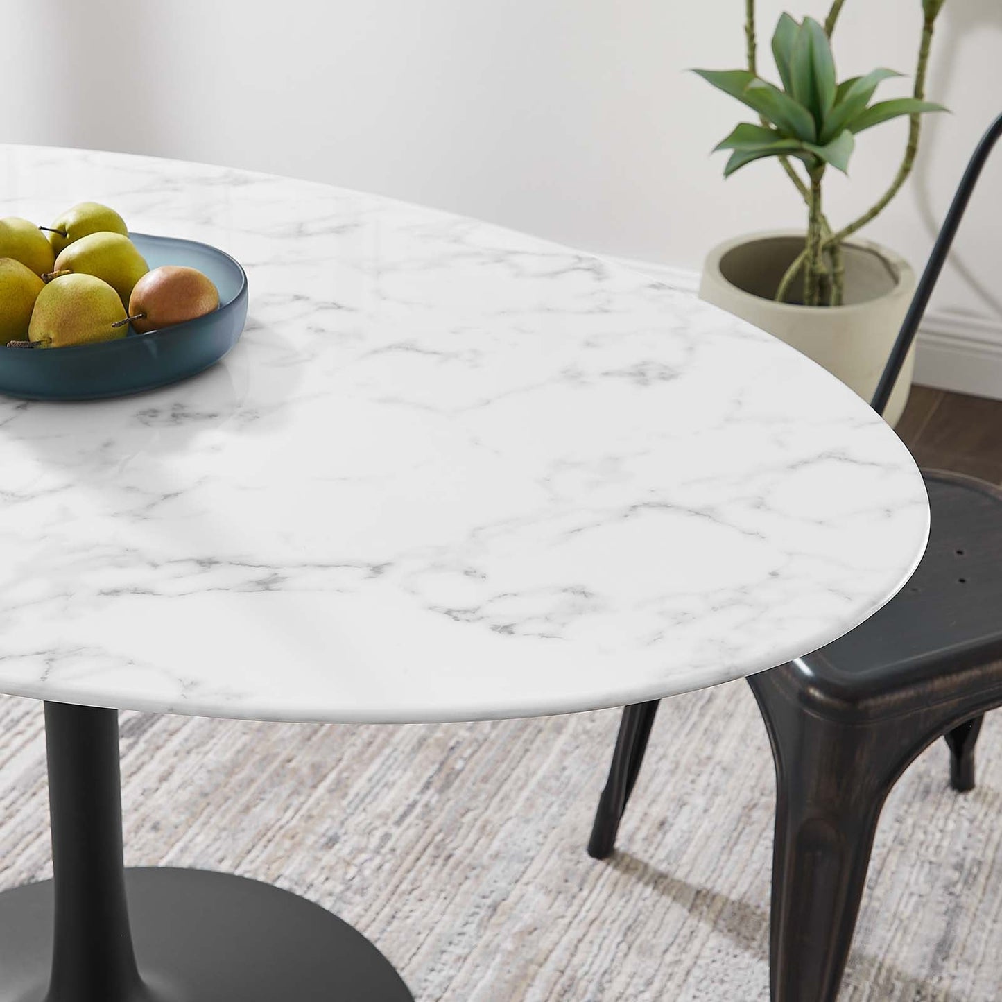 Modway Lippa 54" Oval Artificial Marble Dining Table - EEI-3530