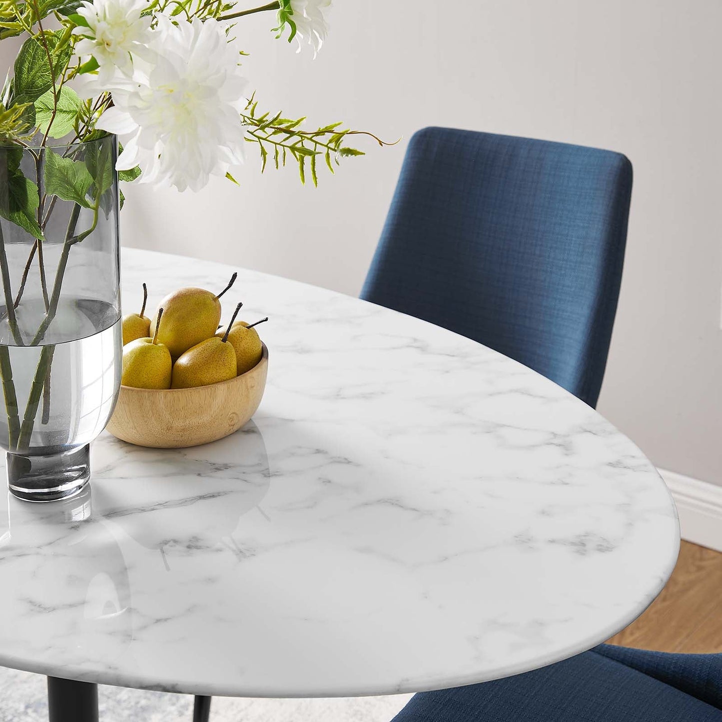 Modway Lippa 60" Oval Artificial Marble Dining Table - EEI-3531