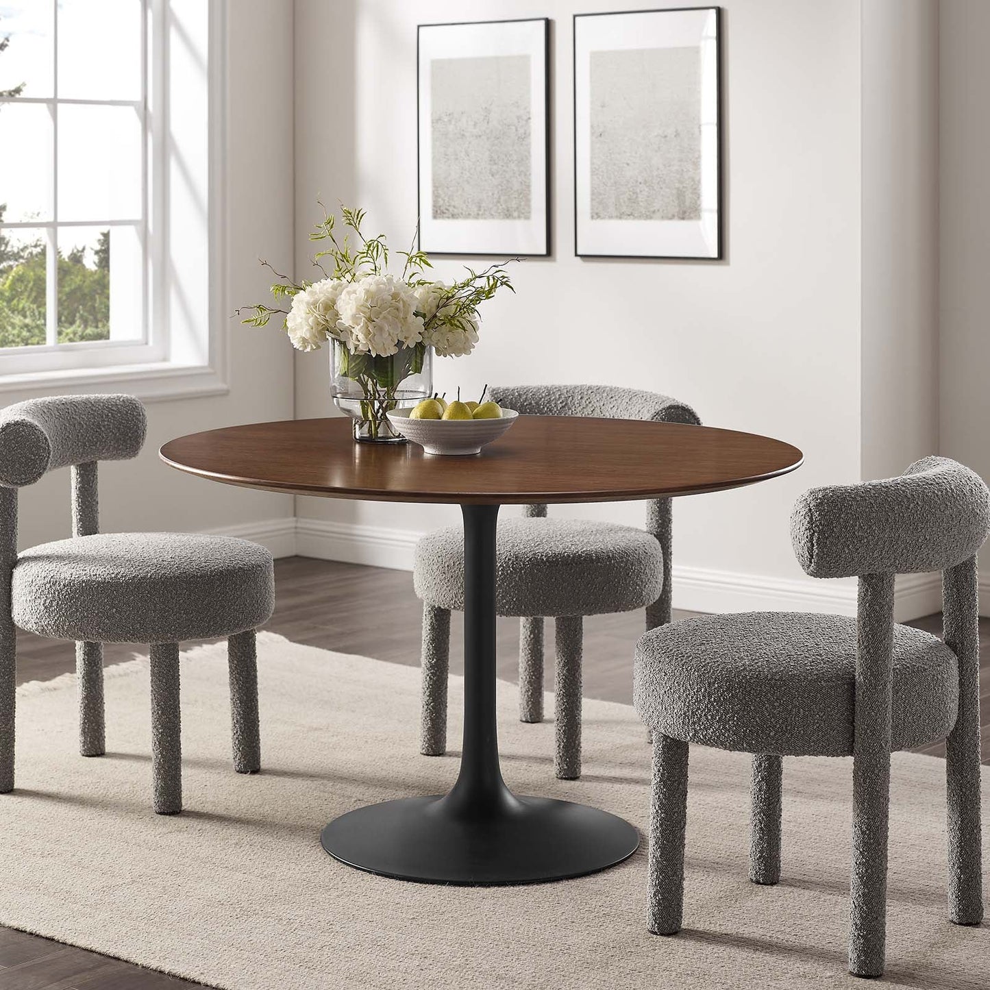 Modway Lippa 47" Round Walnut Dining Table - EEI-3532