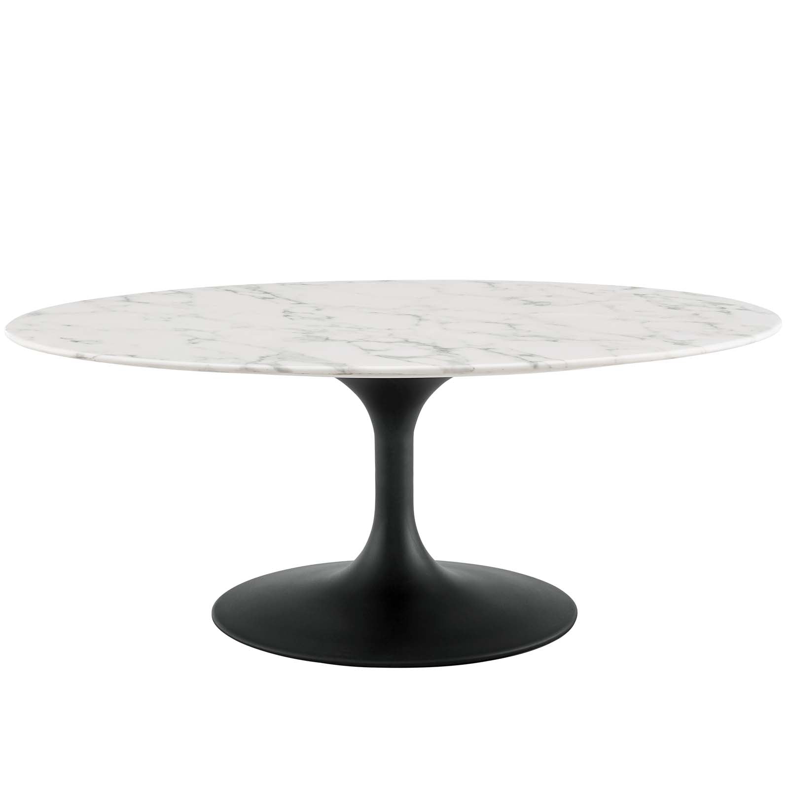 Modway Lippa 42" Oval-Shaped Artificial Marble Coffee Table-EEI-3534 | Coffee Tables | Modishstore-2