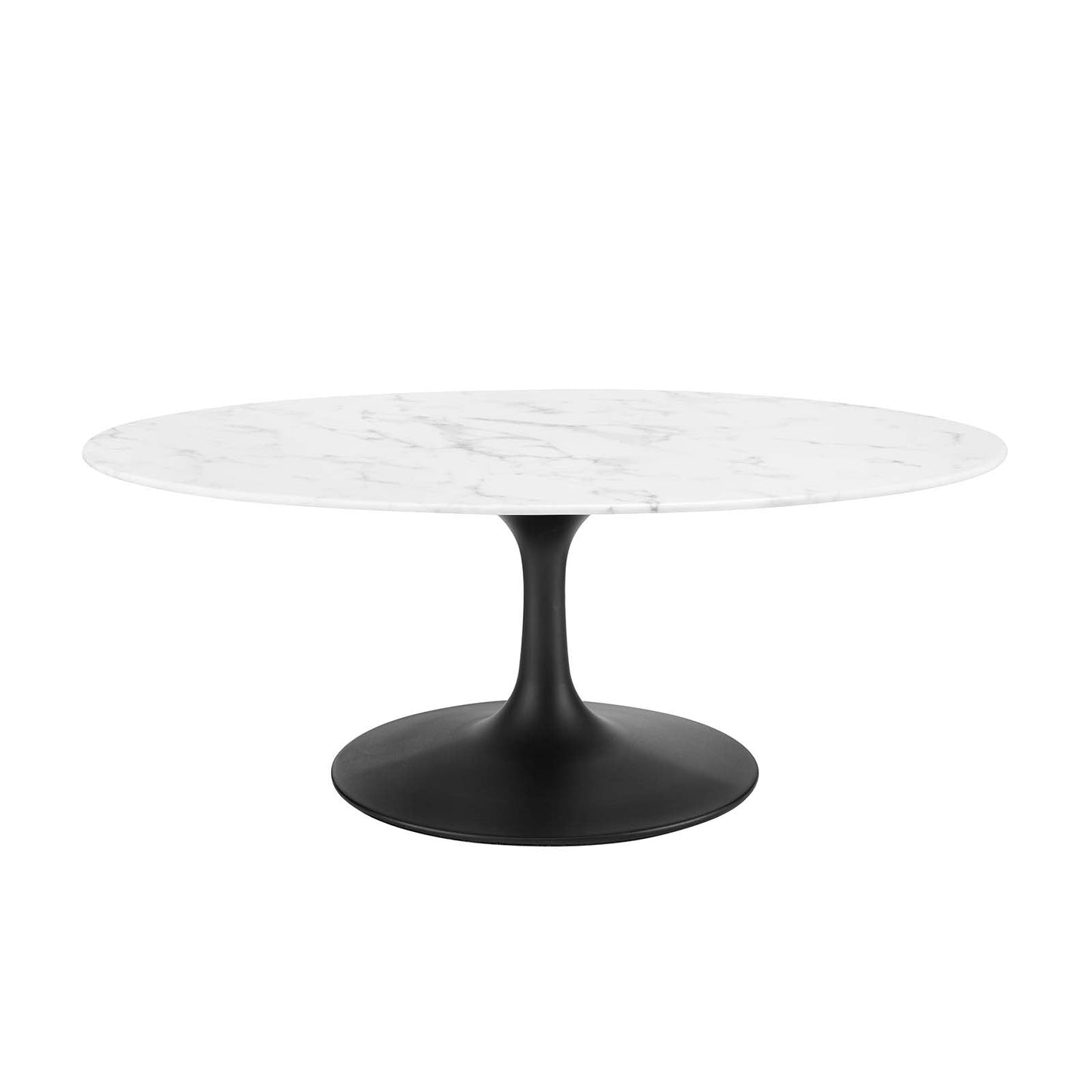 Modway Lippa 42" Oval-Shaped Artificial Marble Coffee Table-EEI-3534 - EEI-3534