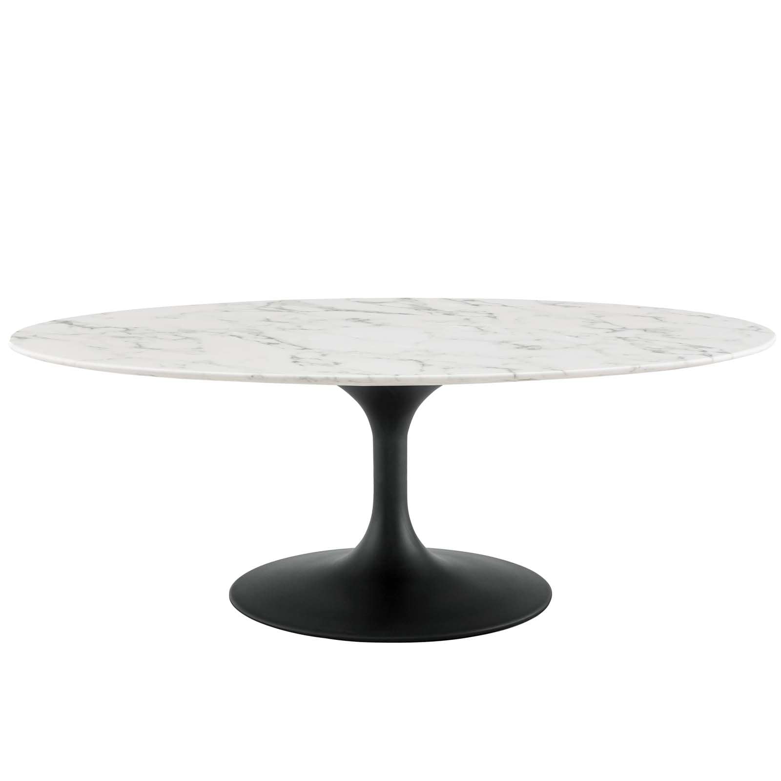 Modway Lippa 48" Oval-Shaped Artificial Marble Coffee Table-EEI-3537 | Coffee Tables | Modishstore