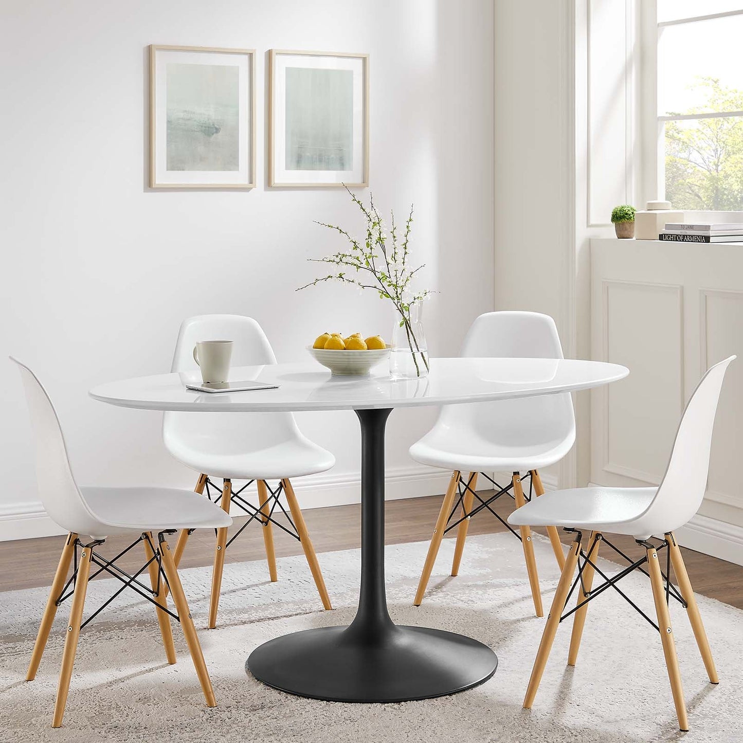 Modway Lippa 60" Oval Wood Top Dining Table - EEI-3539