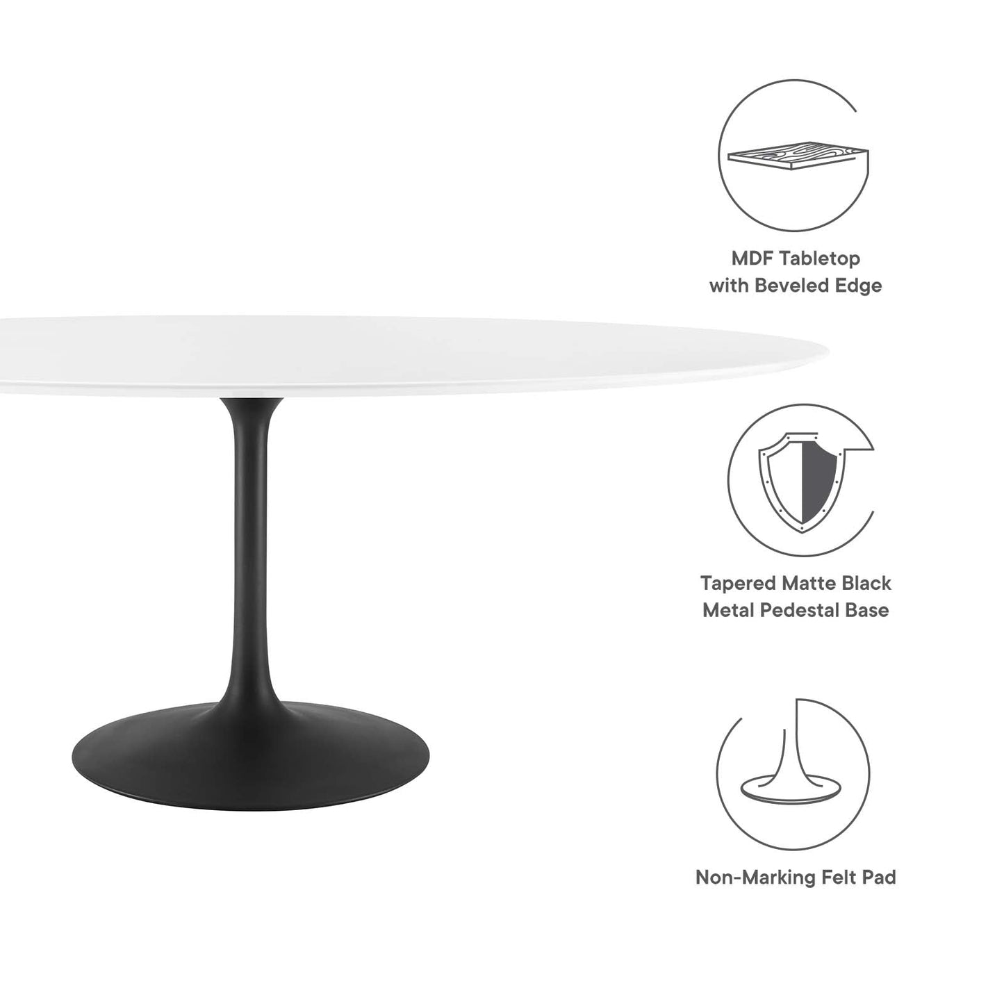 Modway Lippa 78" Oval Wood Dining Table - EEI-3540