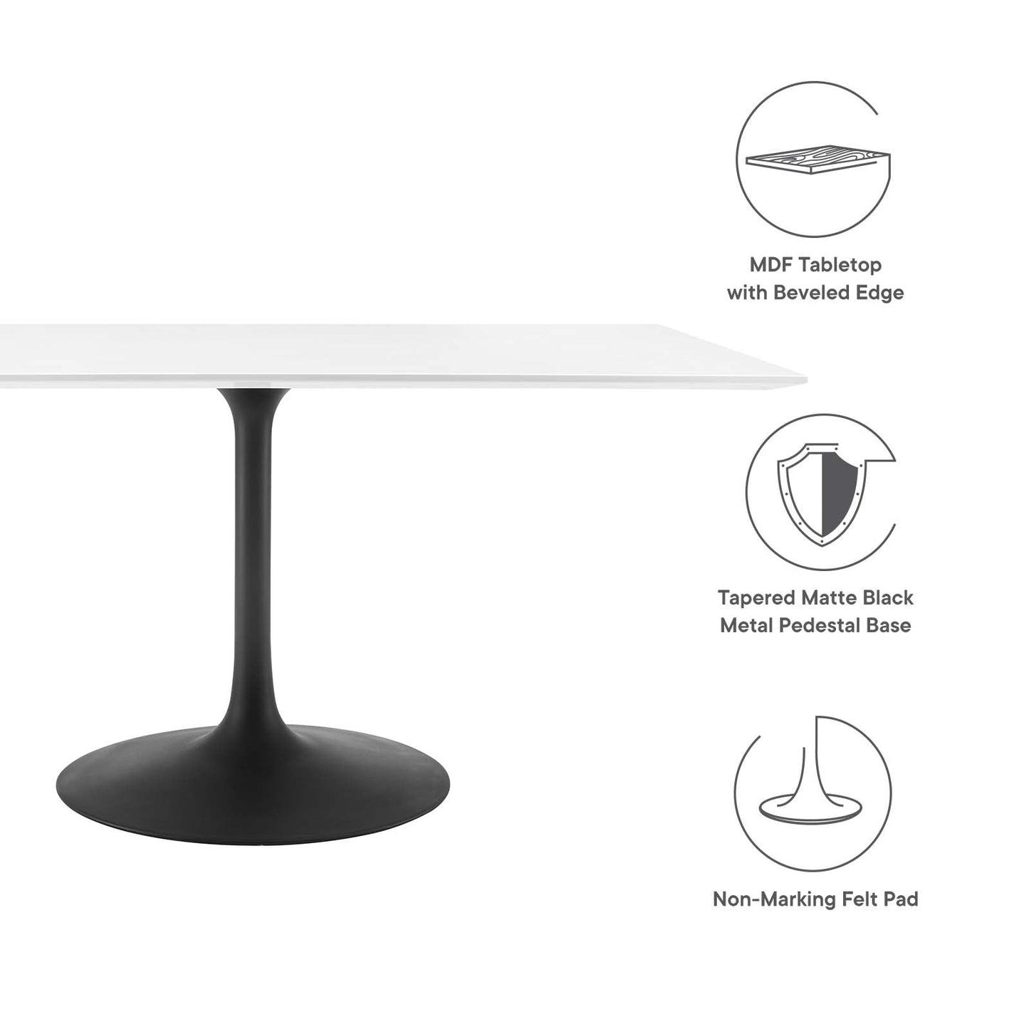 Modway Lippa 60" Rectangle Wood Dining Table - EEI-3541
