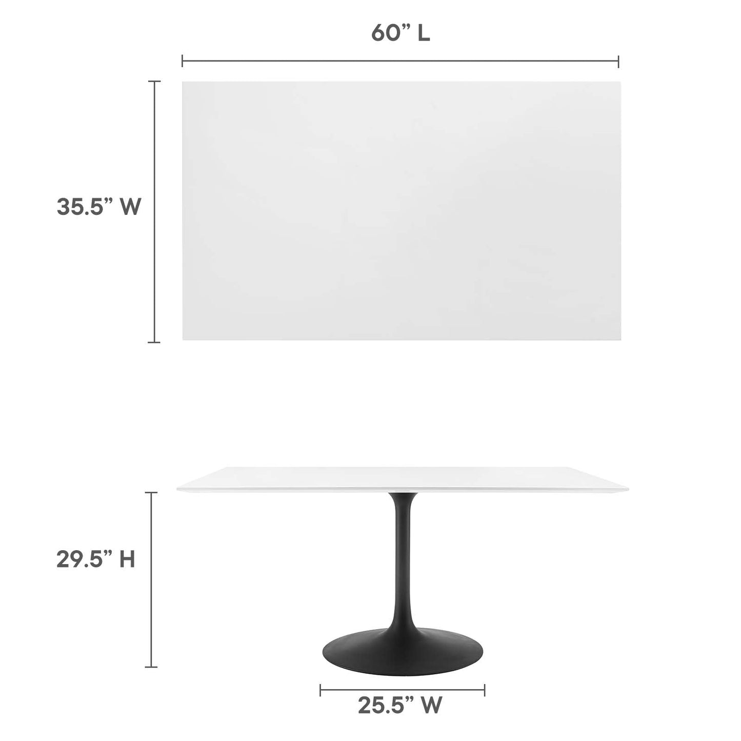 Modway Lippa 60" Rectangle Wood Dining Table - EEI-3541