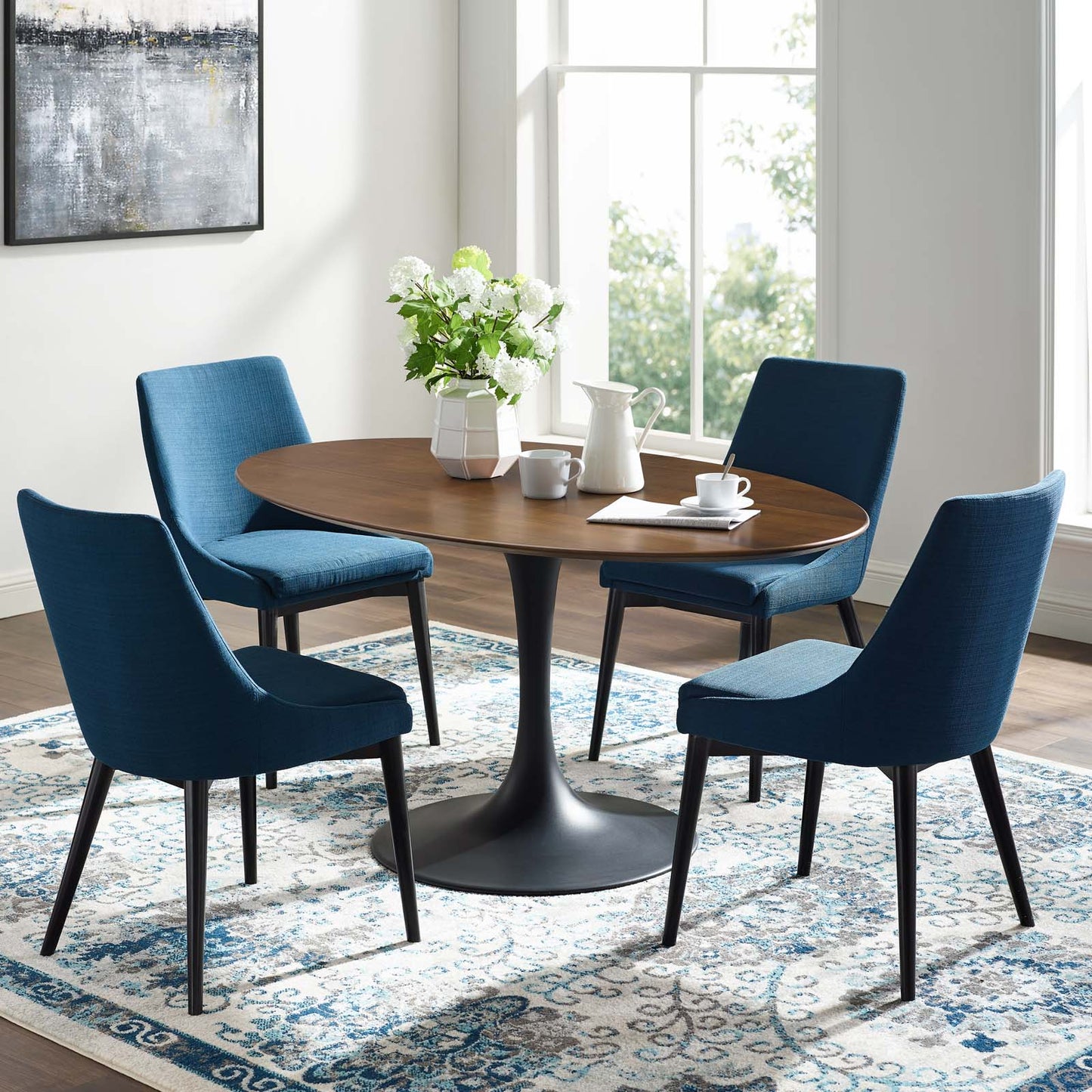 Modway Lippa 60" Oval Walnut Dining Table | Dining Tables | Modishstore