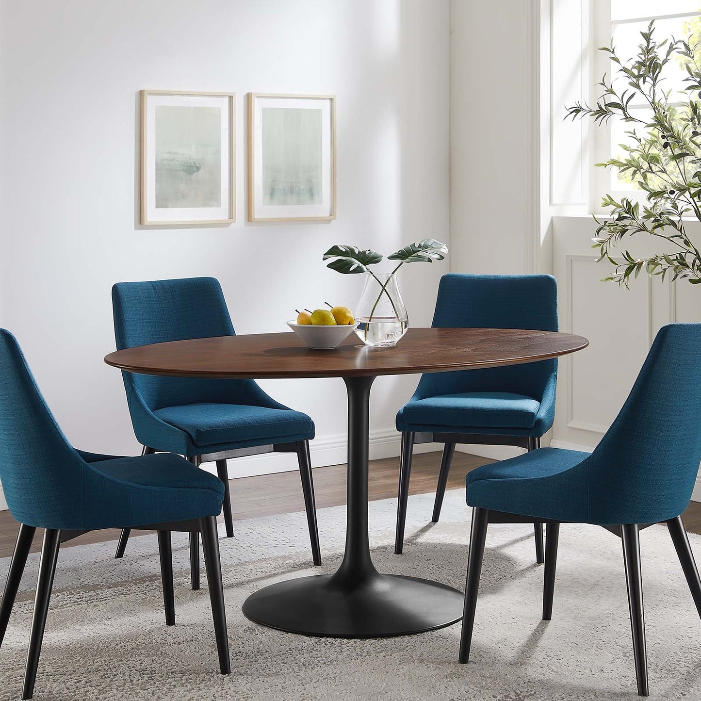 Modway Lippa 60" Oval Walnut Dining Table - EEI-3543