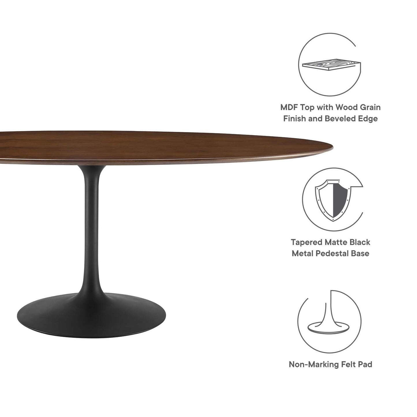 Modway Lippa 78" Oval Wood Dining Table-EEI-3544 - EEI-3544