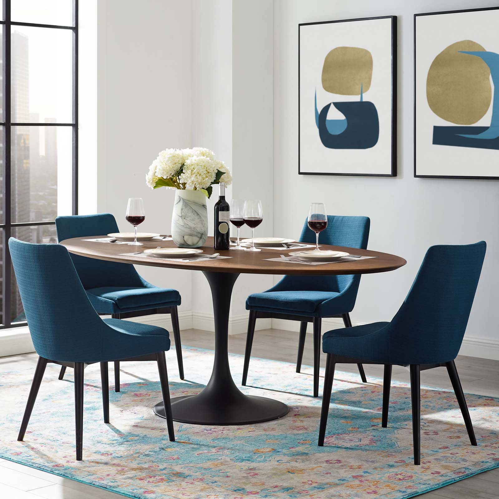 Modway Lippa 78" Oval Wood Dining Table-EEI-3544 | Dining Tables | Modishstore