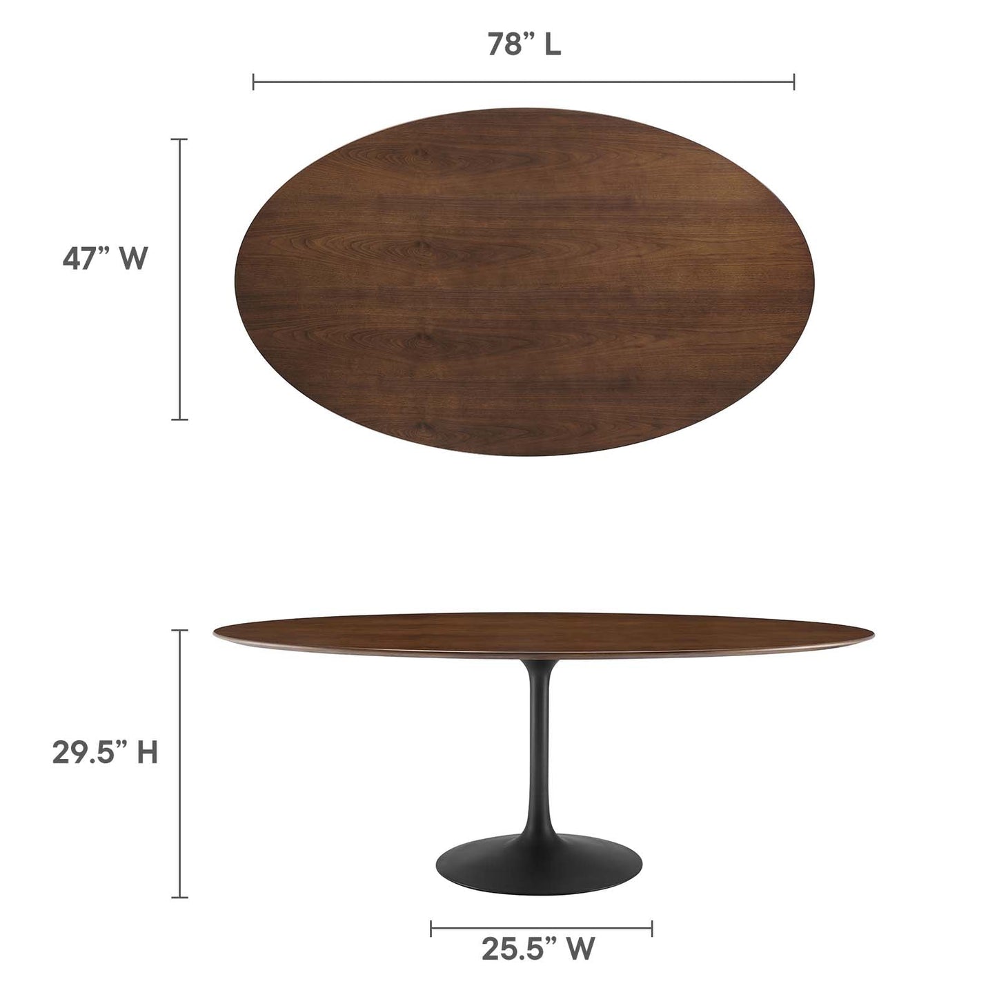 Modway Lippa 78" Oval Wood Dining Table-EEI-3544 - EEI-3544
