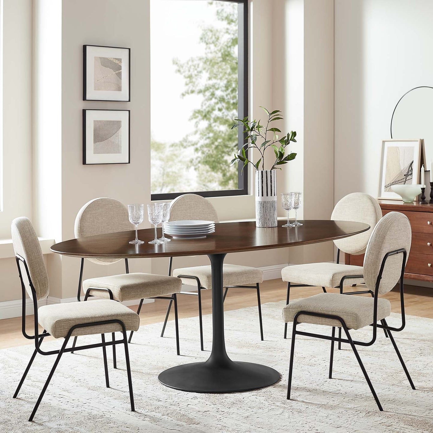 Modway Lippa 78" Oval Wood Dining Table-EEI-3544 - EEI-3544