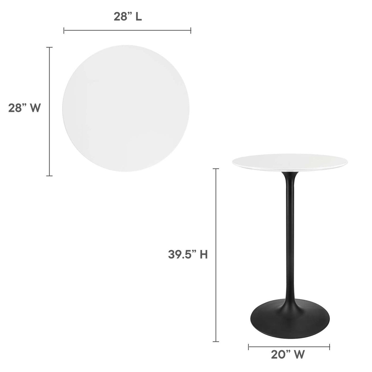 Modway Lippa 28" Round Wood Bar Table - EEI-3545
