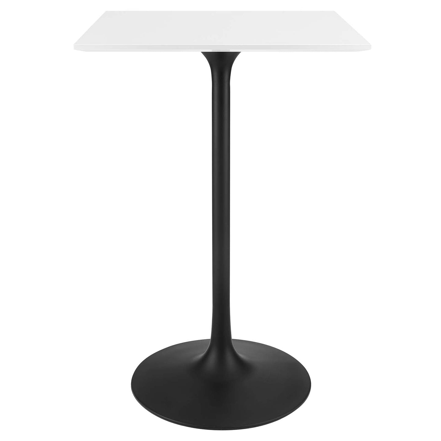 Modway Lippa 28" Square Wood Top Bar Table in White - EEI-3546