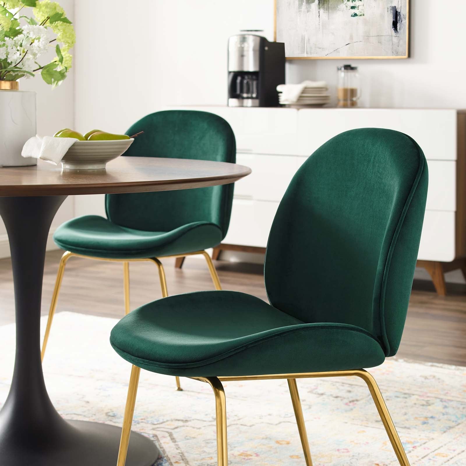 Modway Scoop Gold Stainless Steel Leg Performance Velvet Dining Chair | Dining Chairs | Modishstore-18