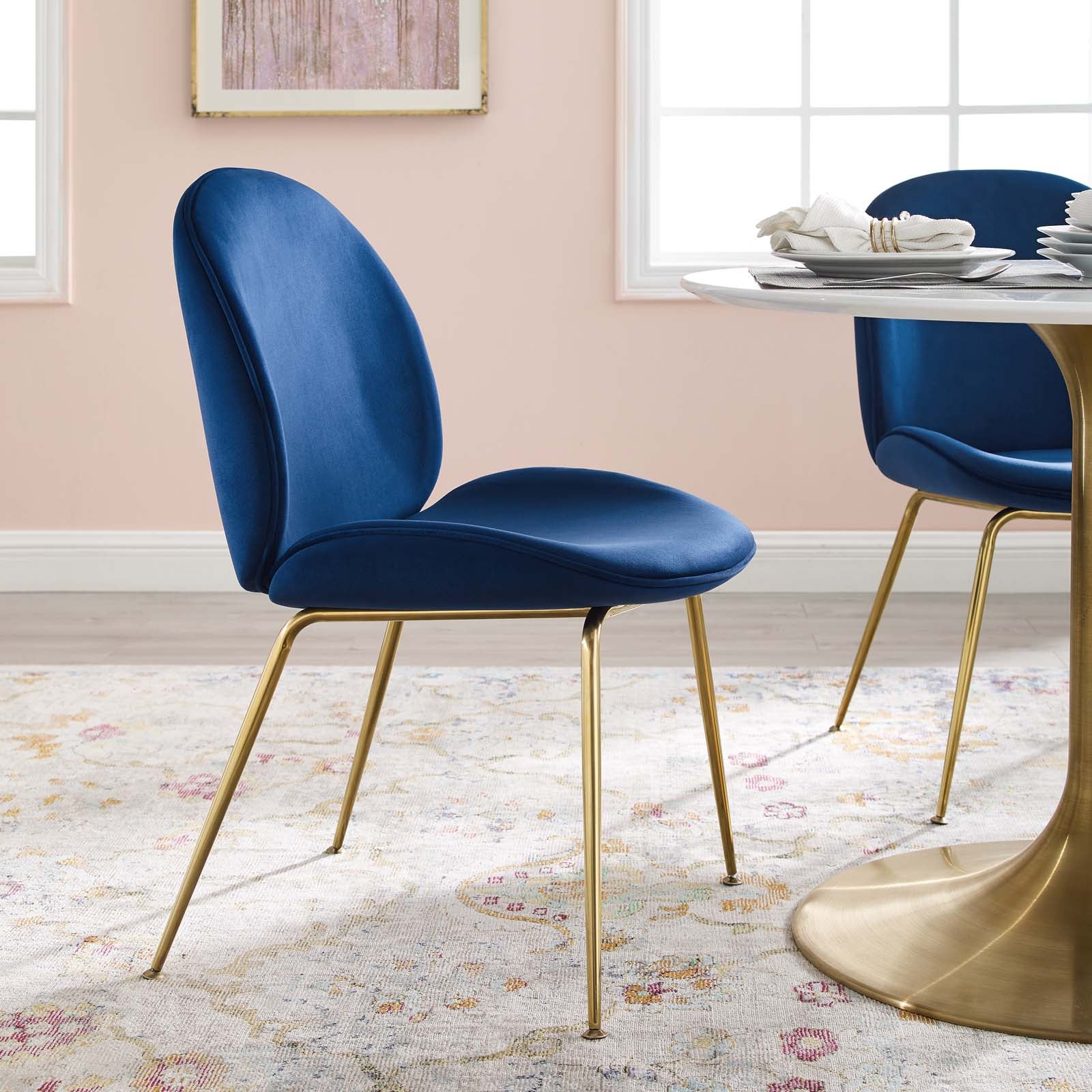 Modway Scoop Gold Stainless Steel Leg Performance Velvet Dining Chair | Dining Chairs | Modishstore-31