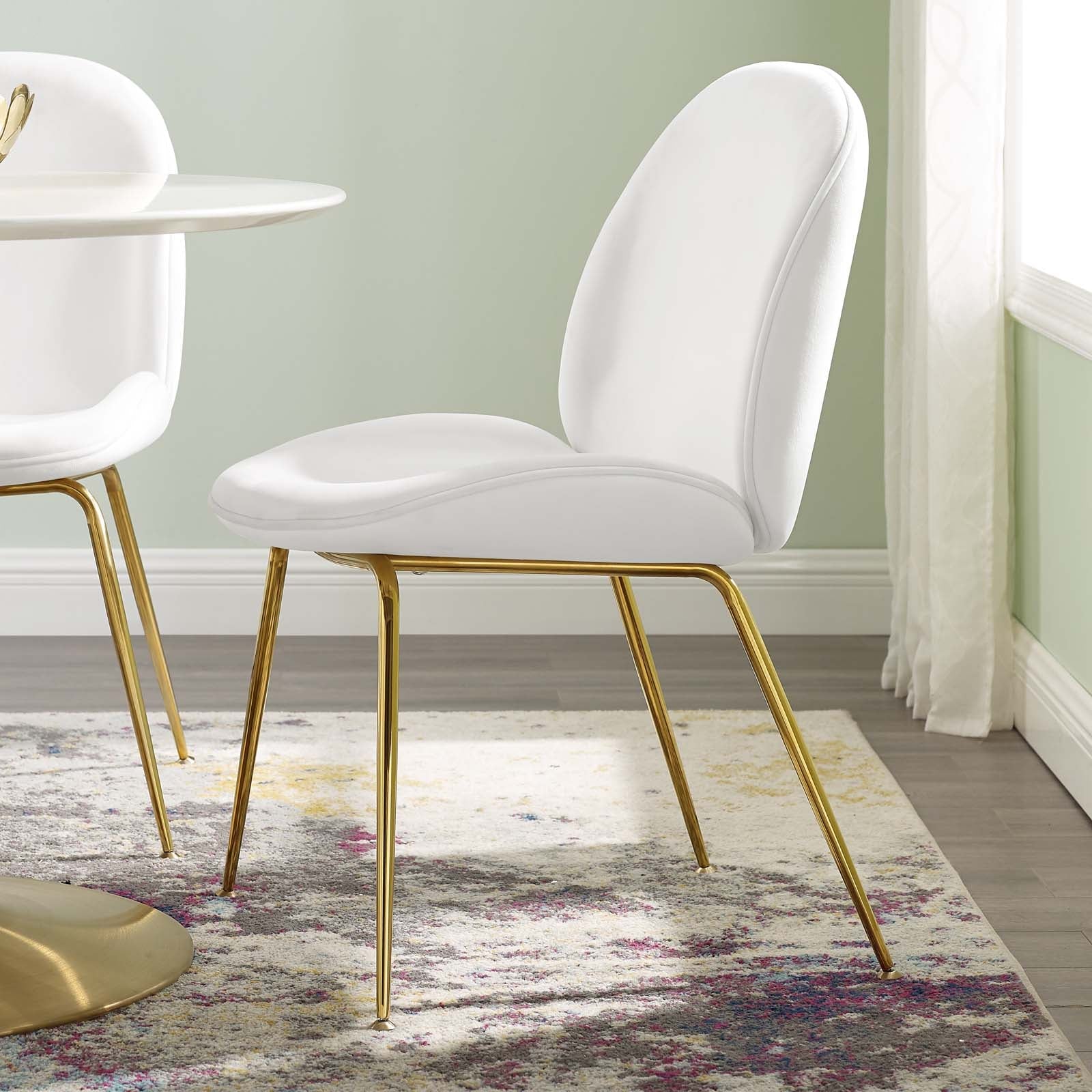Modway Scoop Gold Stainless Steel Leg Performance Velvet Dining Chair | Dining Chairs | Modishstore-7