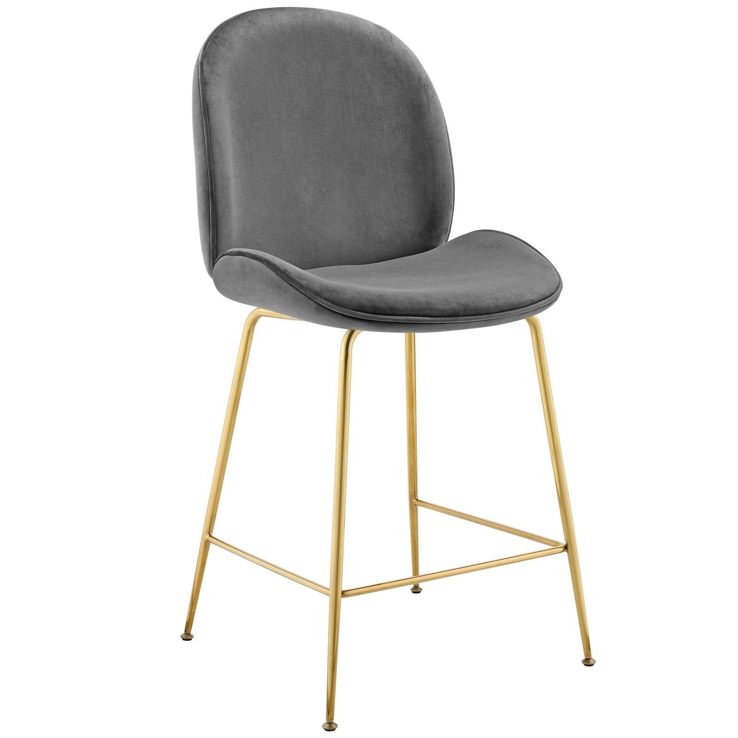 Modway Scoop Gold Stainless Steel Leg Performance Velvet Counter Stool | Counter Stools | Modishstore-7