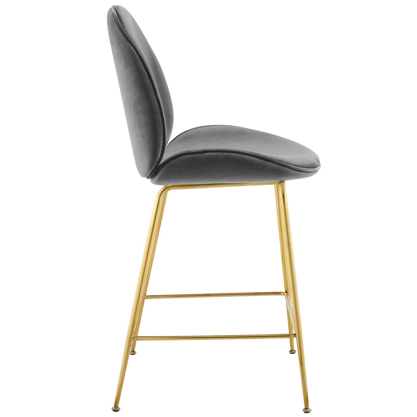Modway Scoop Gold Stainless Steel Leg Performance Velvet Counter Stool | Counter Stools | Modishstore-8