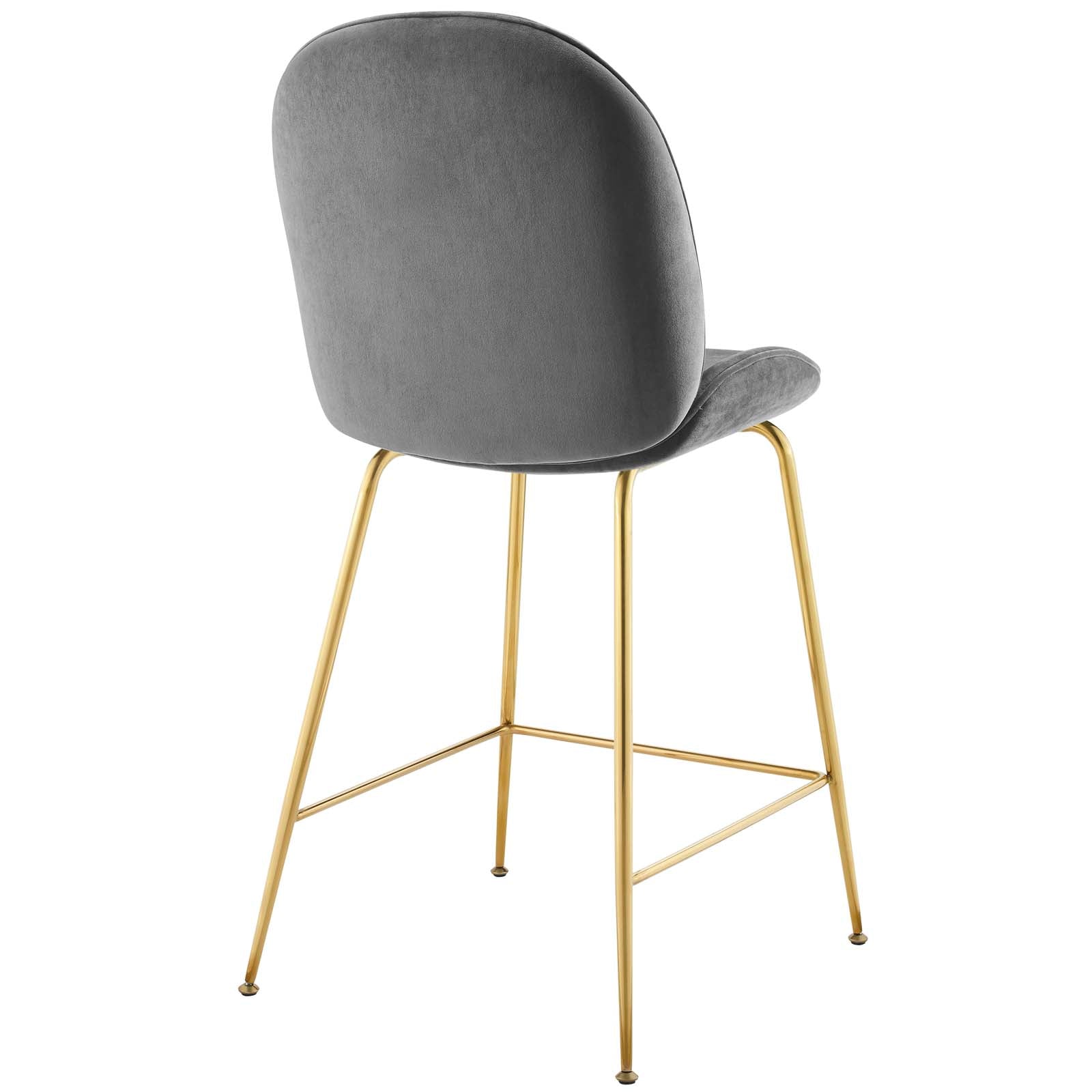 Modway Scoop Gold Stainless Steel Leg Performance Velvet Counter Stool | Counter Stools | Modishstore-9