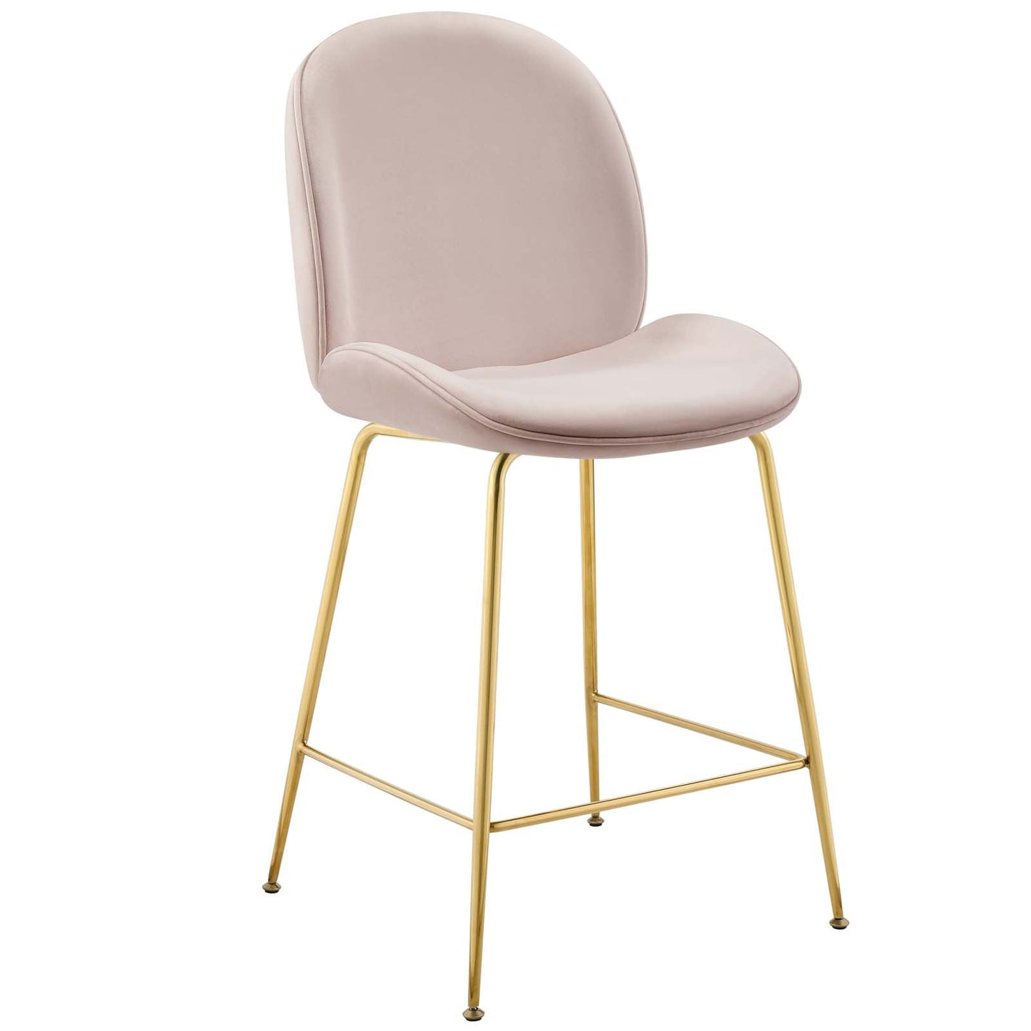 Modway Scoop Gold Stainless Steel Leg Performance Velvet Counter Stool | Counter Stools | Modishstore-2