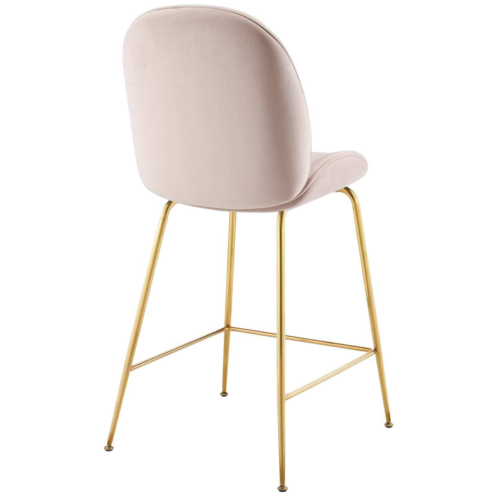Modway Scoop Gold Stainless Steel Leg Performance Velvet Counter Stool | Counter Stools | Modishstore-4