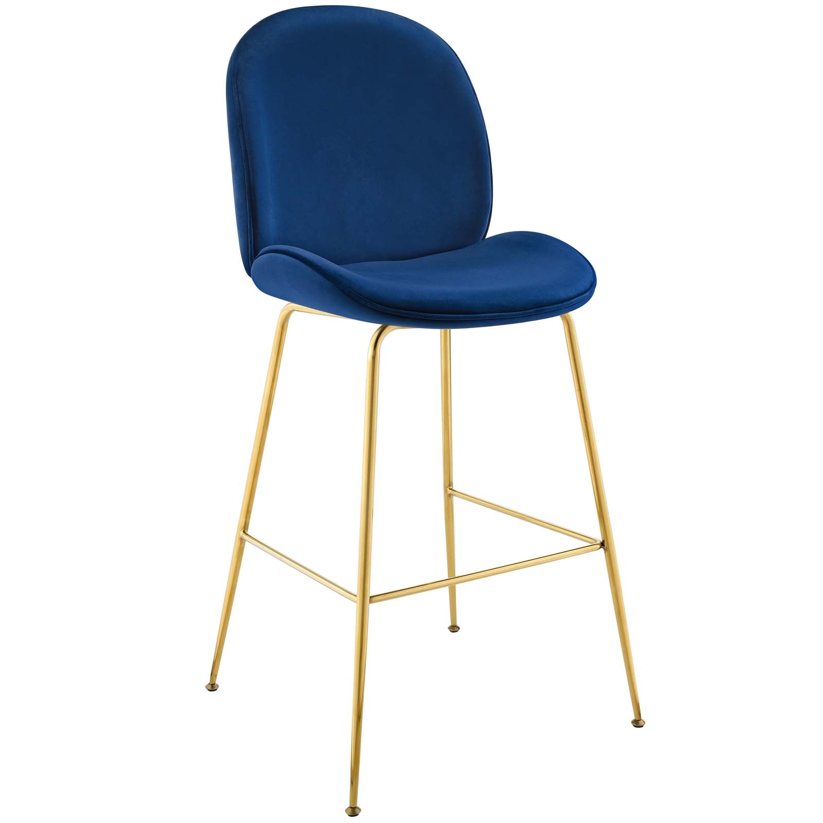 Modway Scoop Gold Stainless Steel Leg Performance Velvet Bar Stool | Bar Stools | Modishstore-4