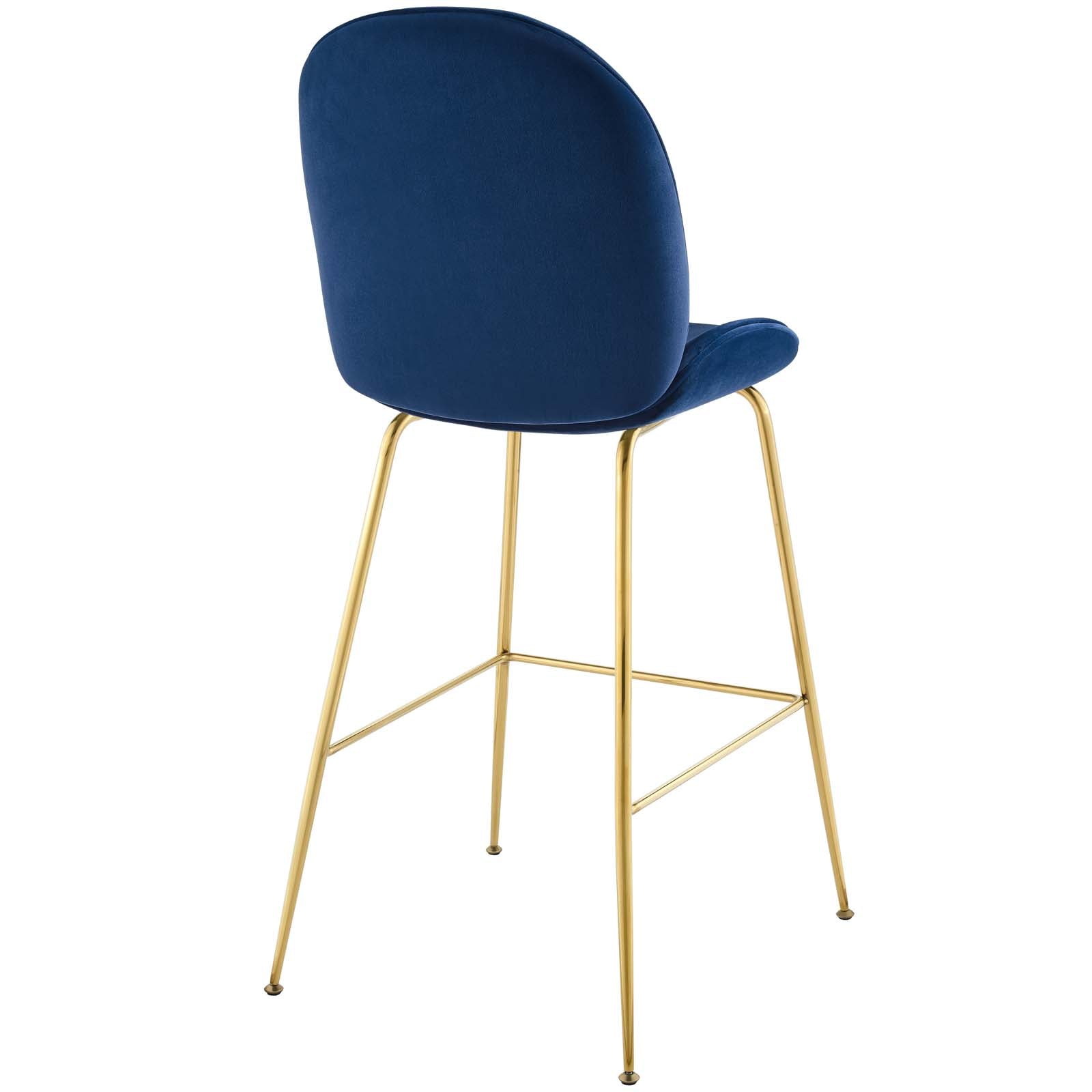 Modway Scoop Gold Stainless Steel Leg Performance Velvet Bar Stool | Bar Stools | Modishstore-18