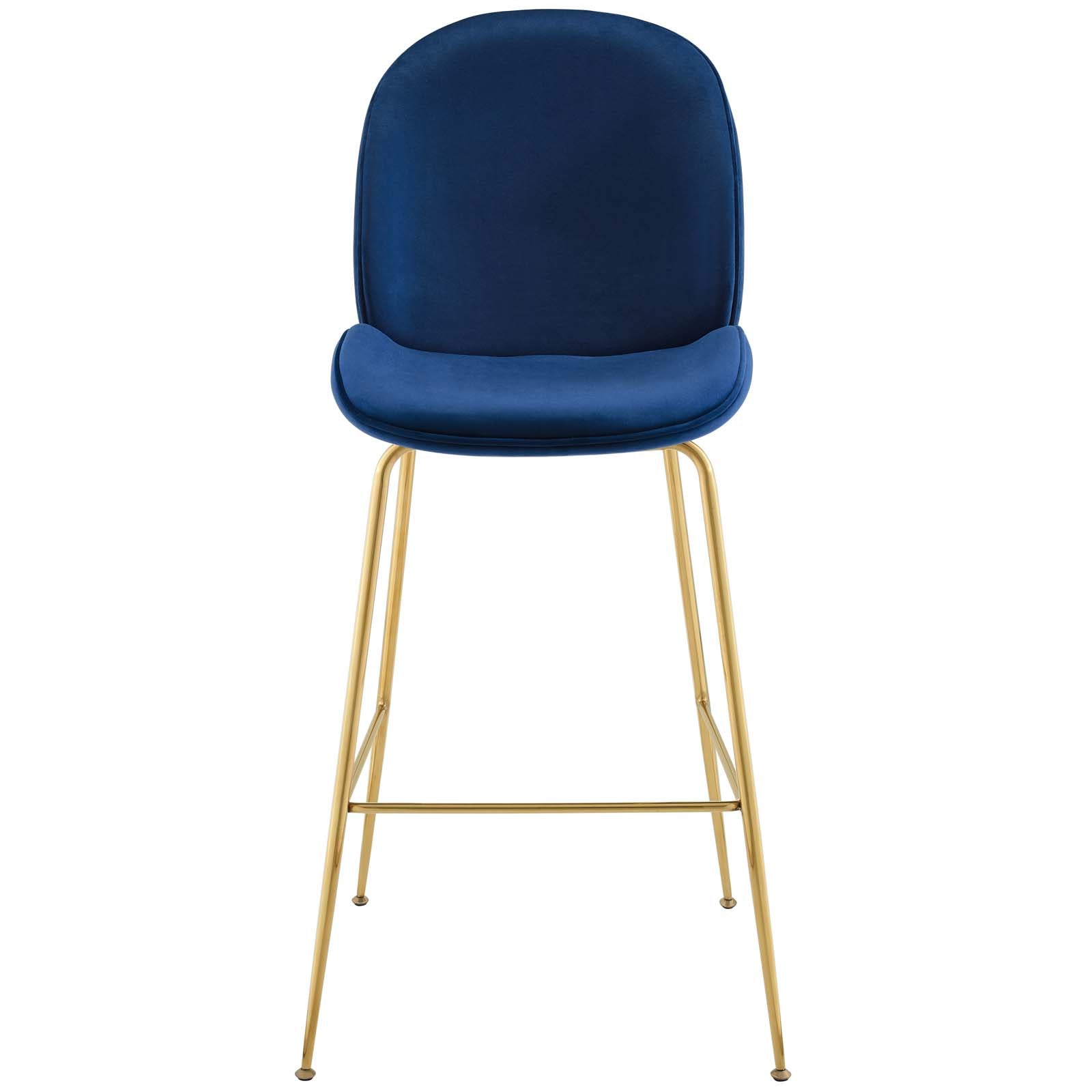 Modway Scoop Gold Stainless Steel Leg Performance Velvet Bar Stool | Bar Stools | Modishstore-19