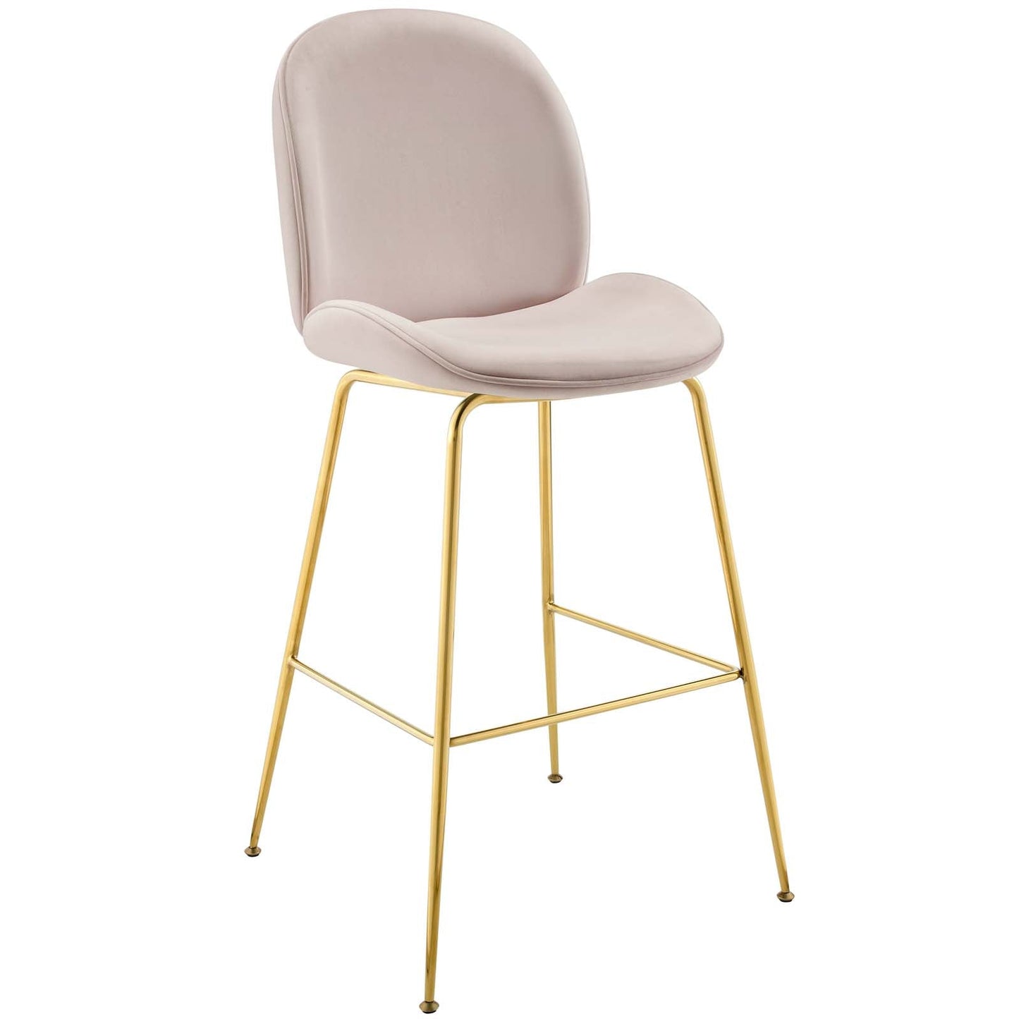 Modway Scoop Gold Stainless Steel Leg Performance Velvet Bar Stool | Bar Stools | Modishstore-5