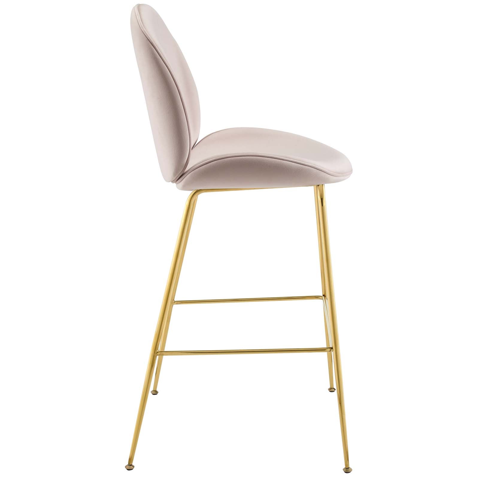 Modway Scoop Gold Stainless Steel Leg Performance Velvet Bar Stool | Bar Stools | Modishstore-7