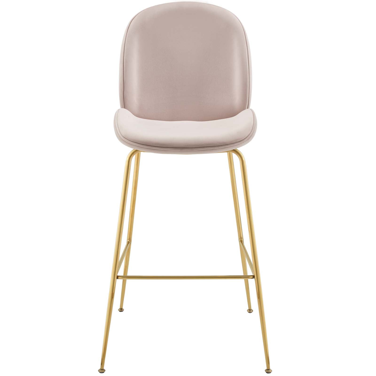 Modway Scoop Gold Stainless Steel Leg Performance Velvet Bar Stool | Bar Stools | Modishstore-9