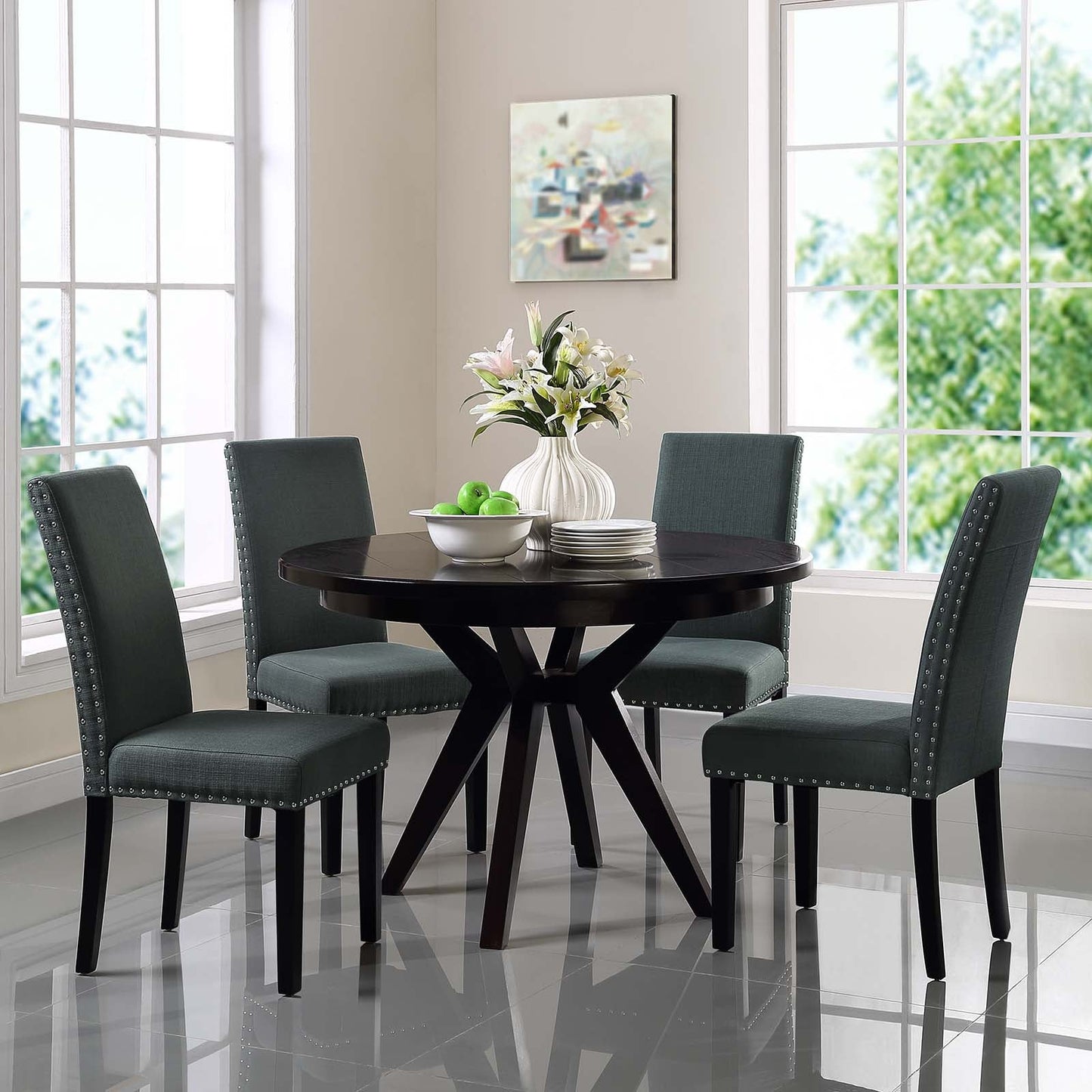Modway Parcel Dining Side Chair Fabric Set of 4 | Dining Chairs | Modishstore-6
