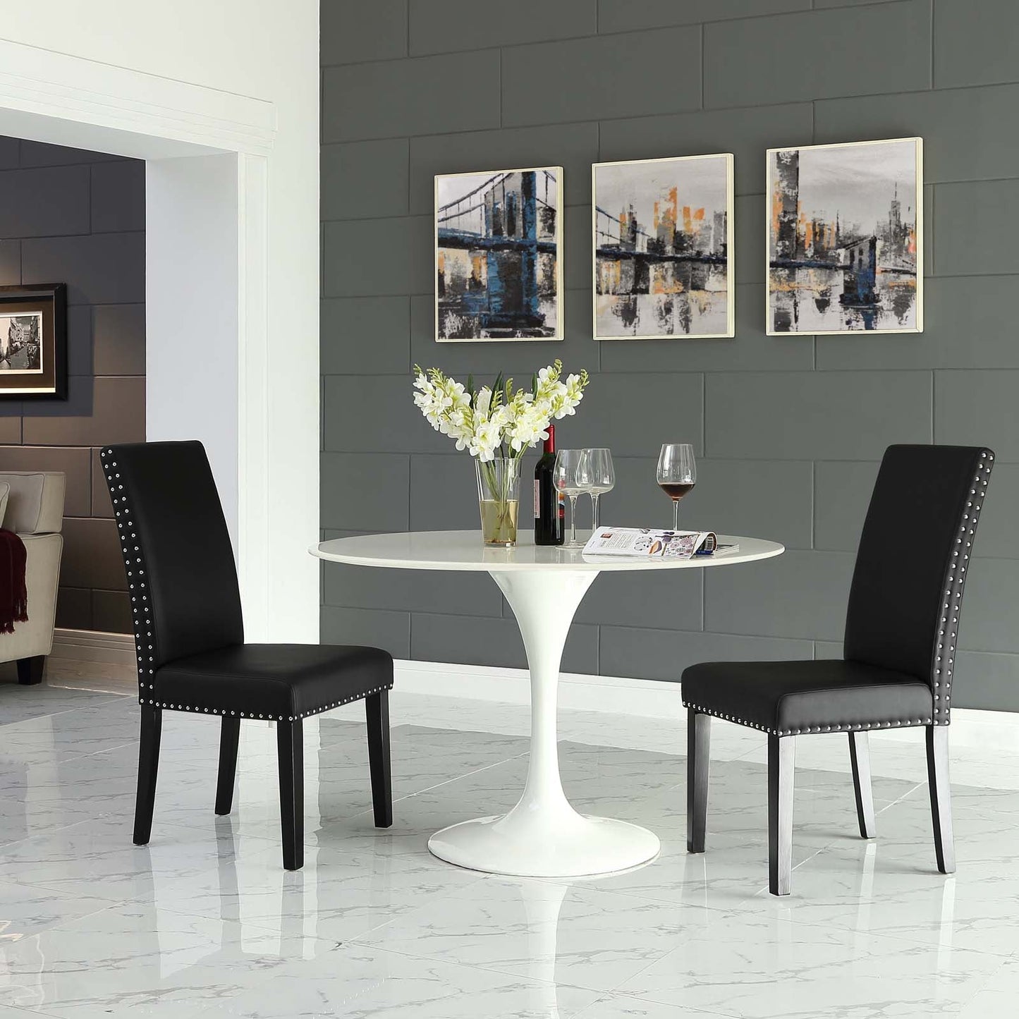 Modway Parcel Dining Side Chair Vinyl Set of 2 | Dining Chairs | Modishstore